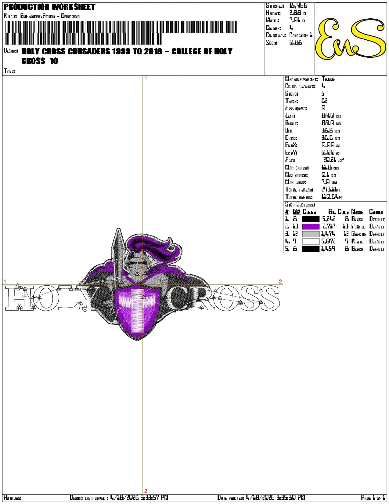 Holy Cross Crusaders 1999 to 2018 College  - Elegant embroidery design file-instant download — view 3
