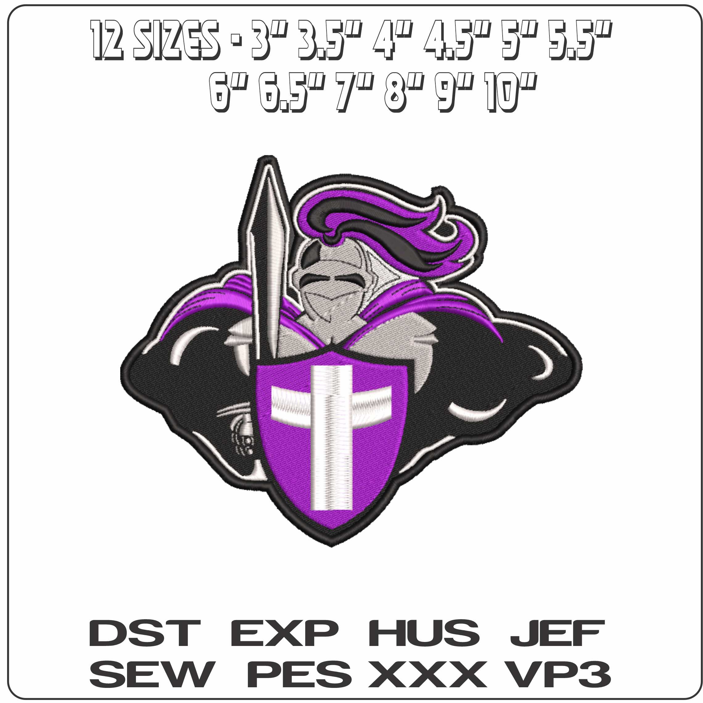 Holy Cross Crusaders Logo 1999 to 2013 College  - Elegant embroidery design file-instant download — view 2