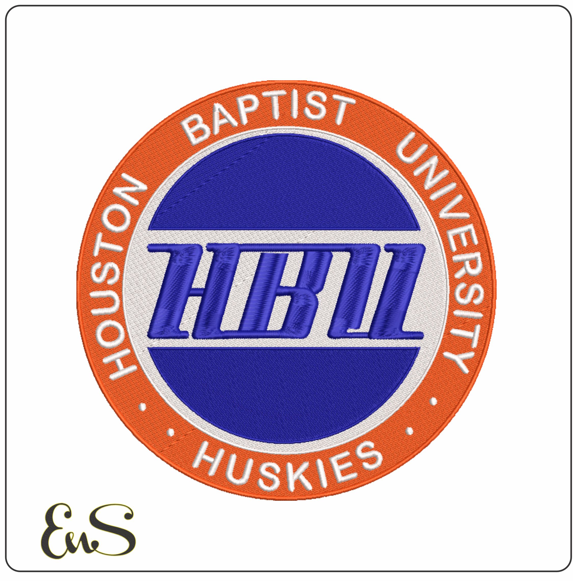 Houston Baptist Huskies 1985 to 1991  University  - Elegant embroidery design file-instant download
