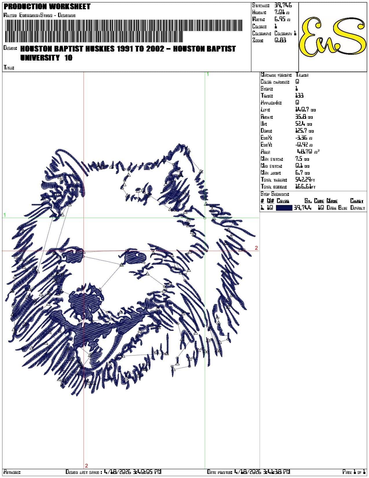 Houston Baptist Huskies 1991 to 2002  University  - Elegant embroidery design file-instant download — view 3