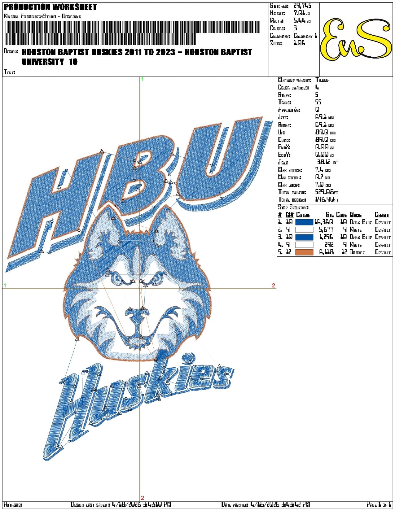 Houston Baptist Huskies 2011 to 2023  University  - Elegant embroidery design file-instant download — view 3