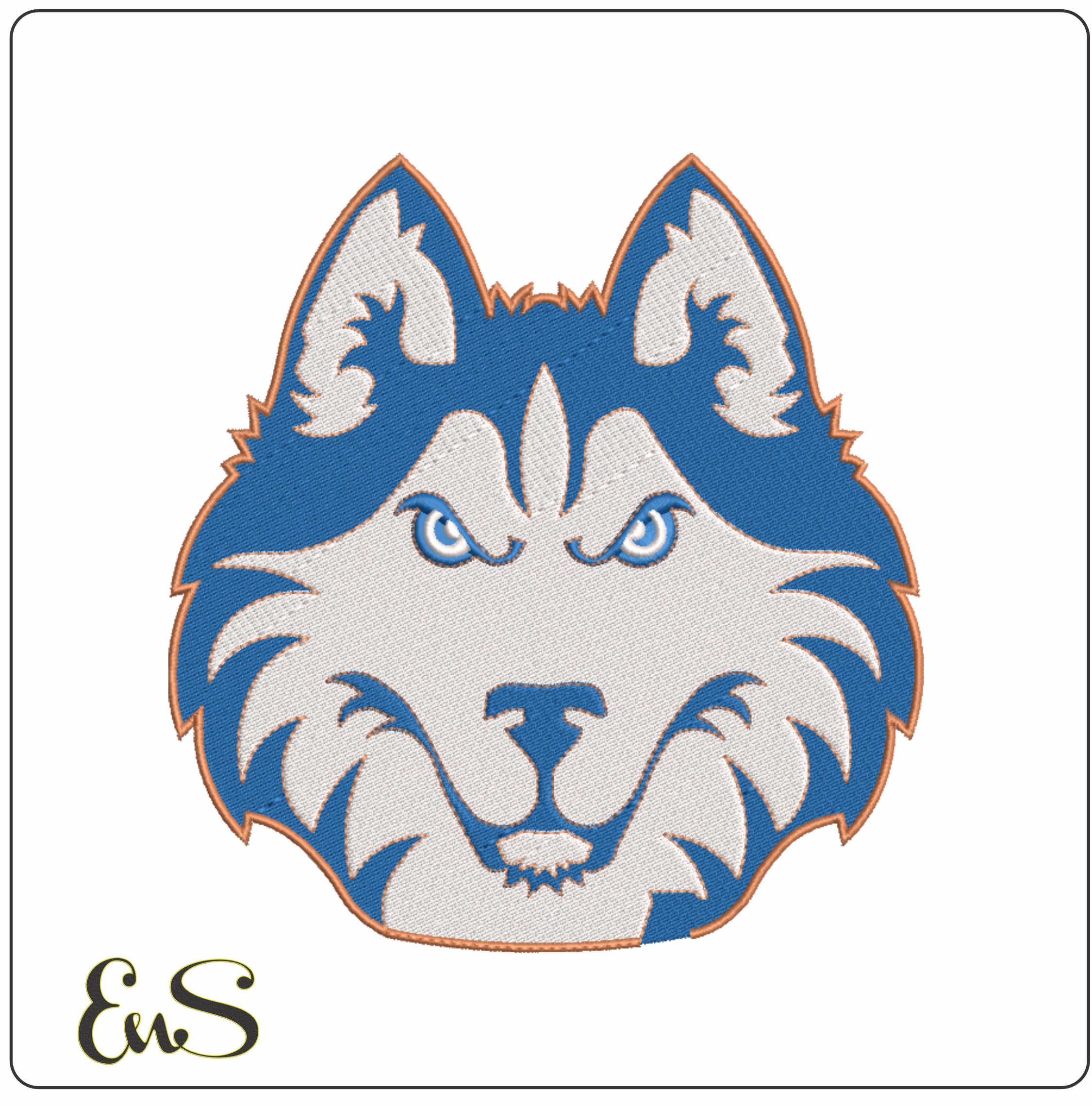 Houston Baptist Huskies Head 2011 to 2023  University  - Elegant embroidery design file-instant download