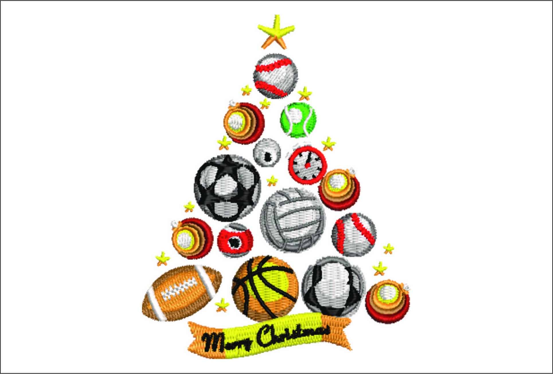 Balls Christmas Tree Small- embroidery file - instant download in a frame