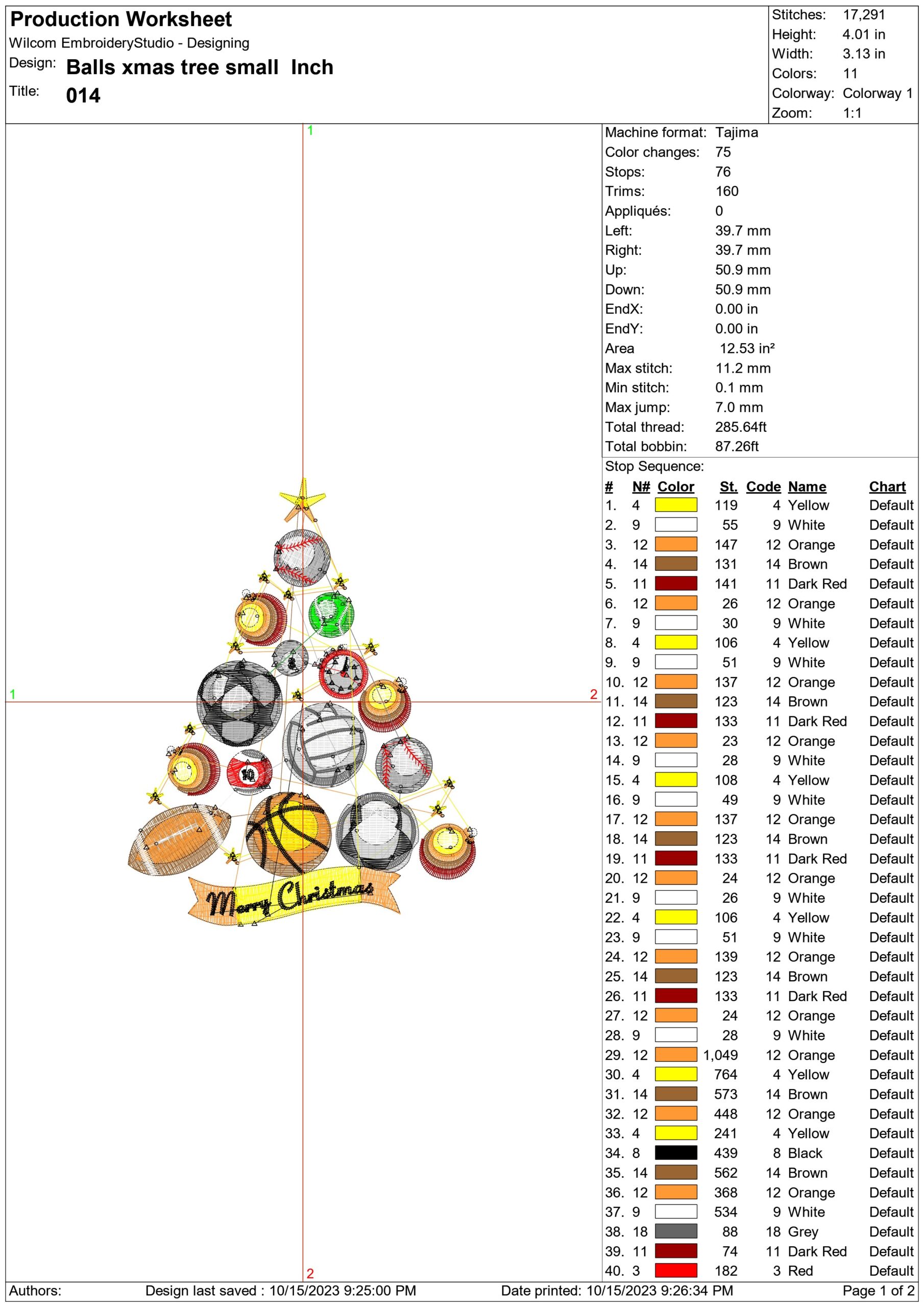 Balls Christmas Tree Small- embroidery file - instant download in a frame — view 2