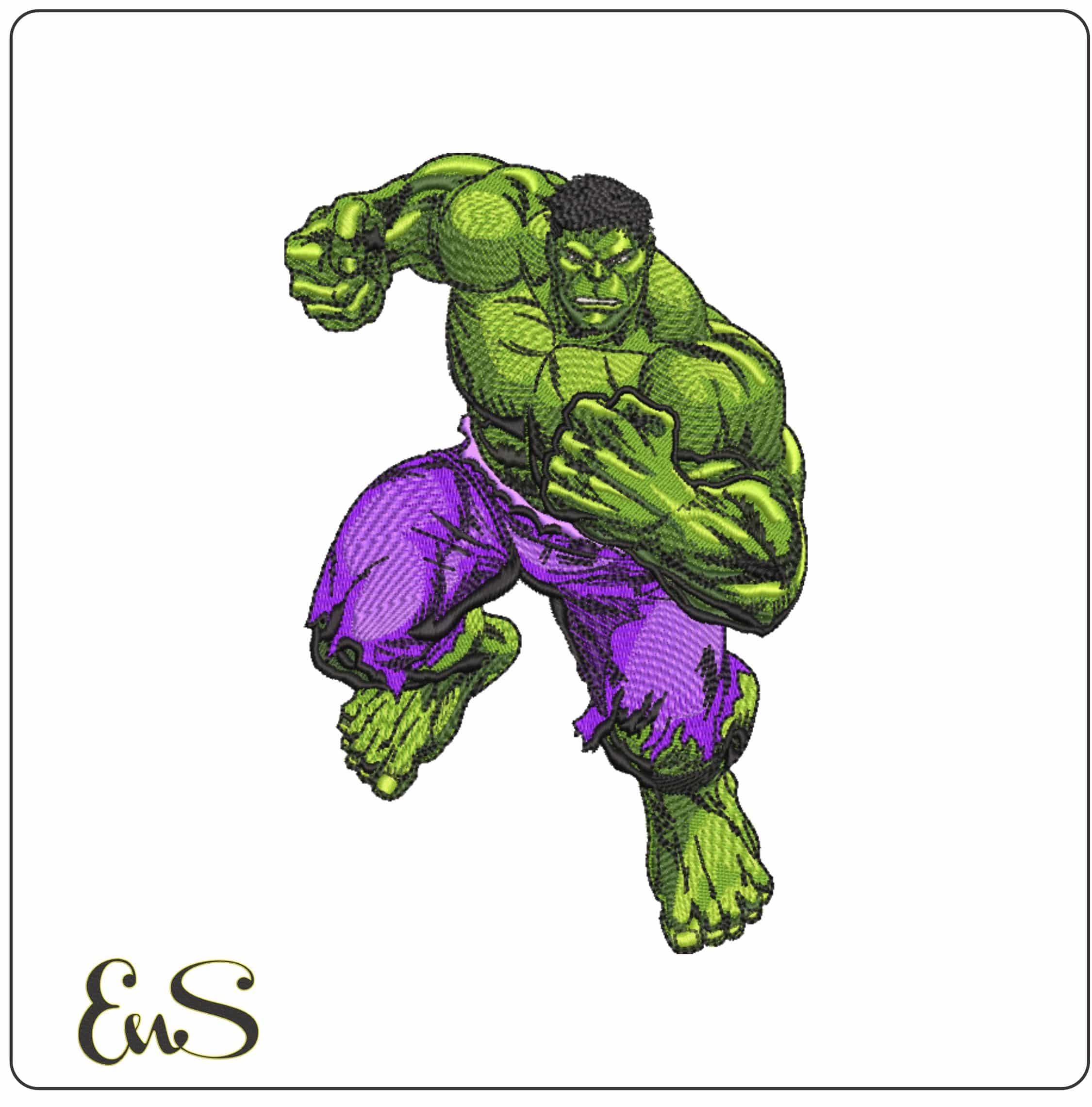 Hulk ready to punch Marvel  - Elegant embroidery design file-instant download