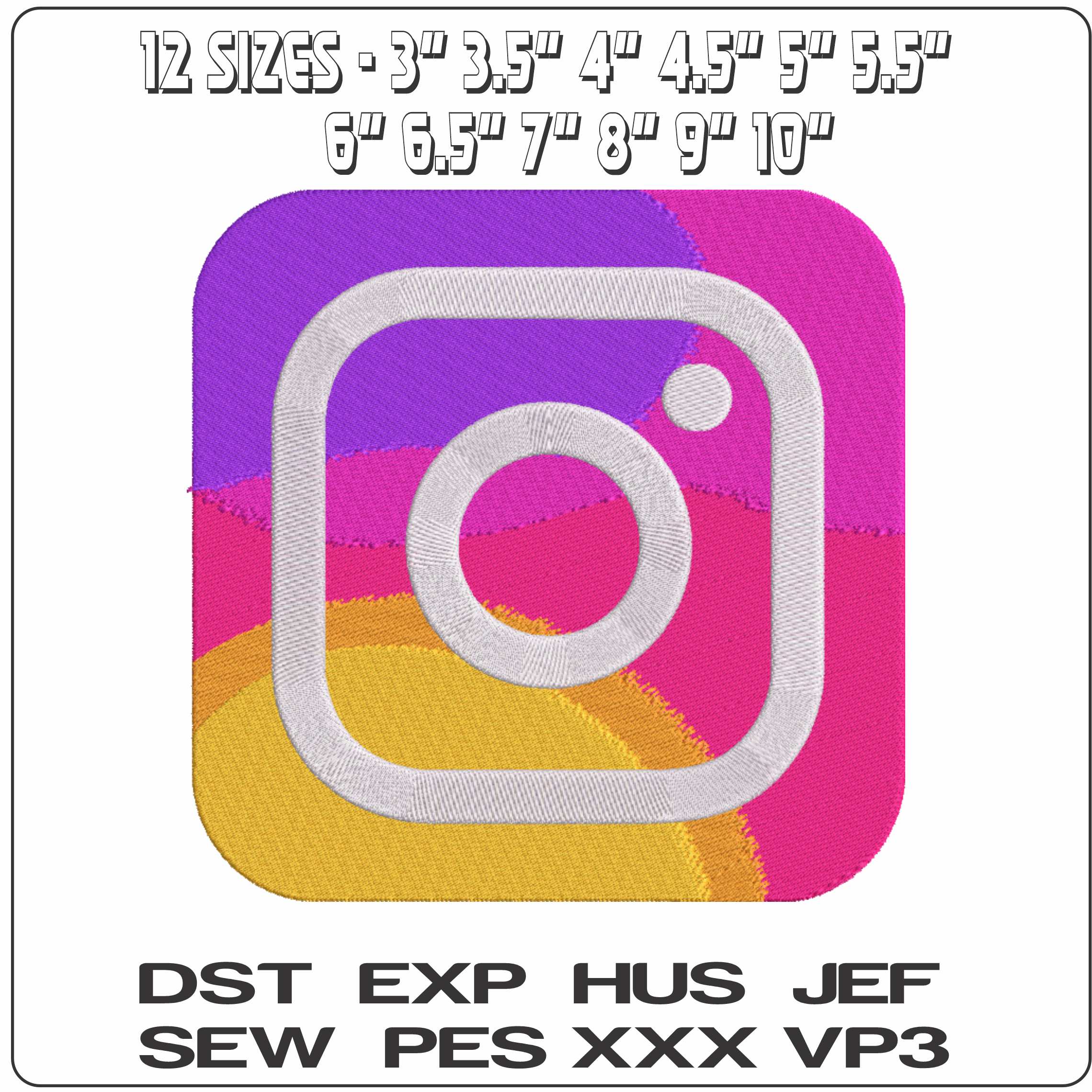 Instagram  - Elegant embroidery design file-instant download — view 2