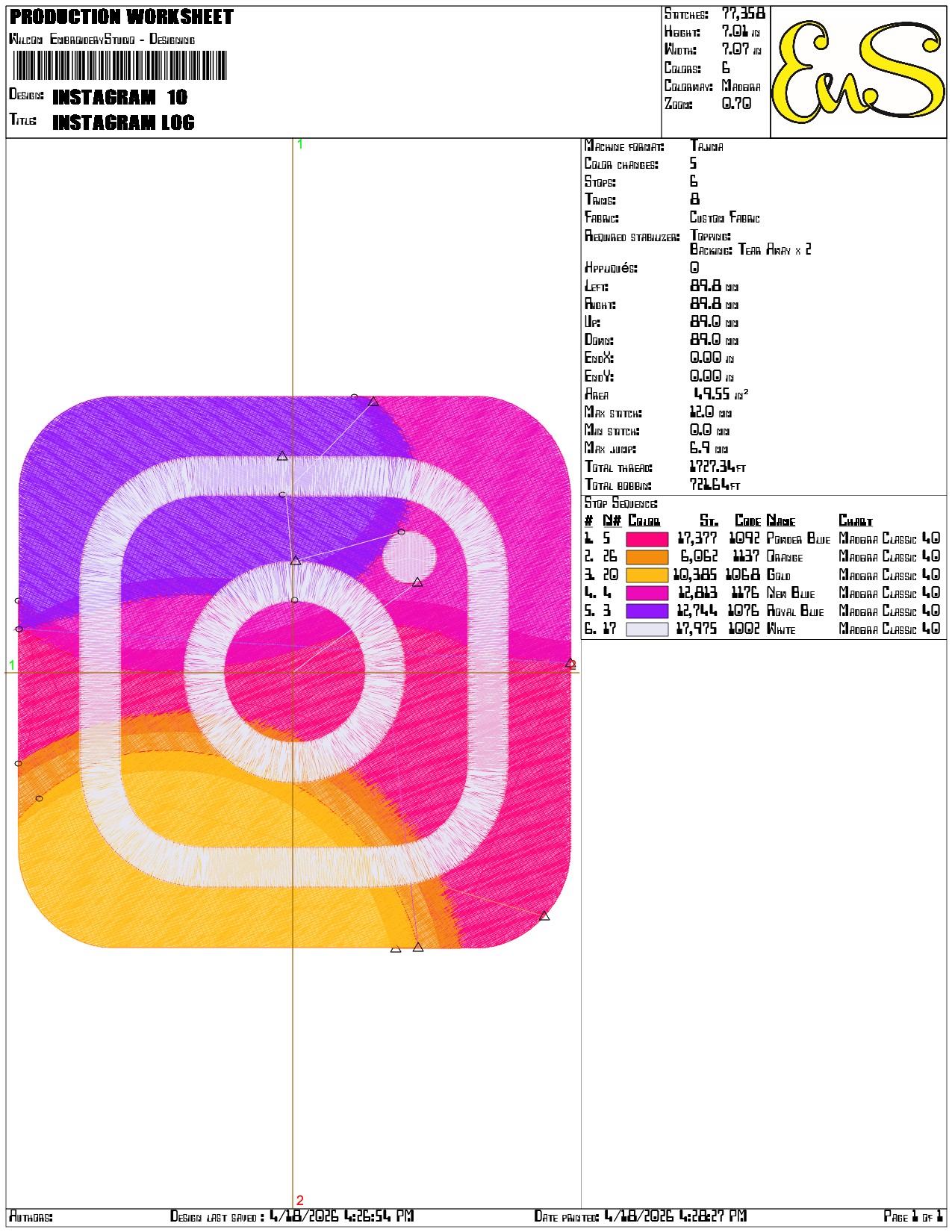 Instagram  - Elegant embroidery design file-instant download — view 3
