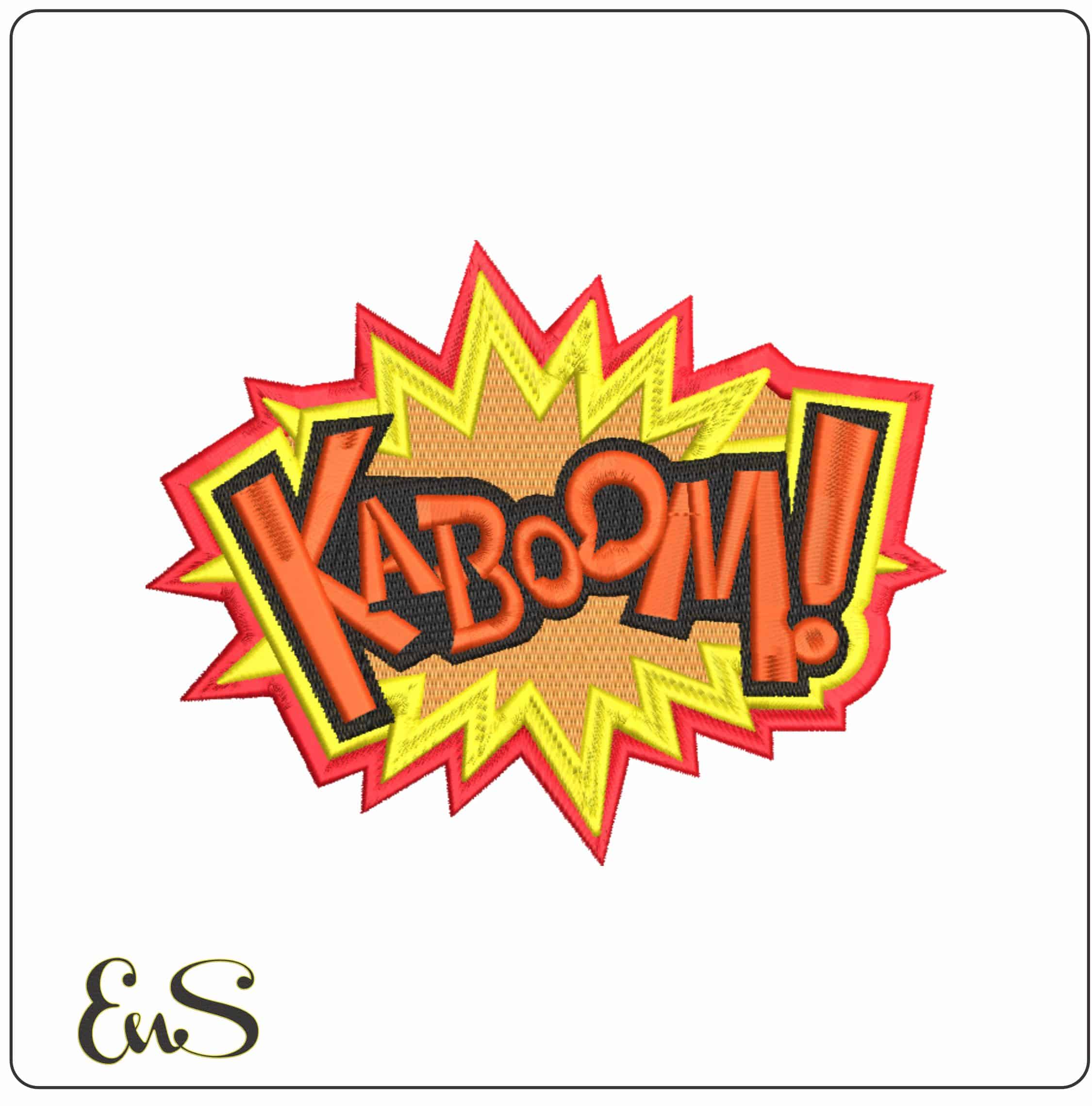 Kaboom Patch  - Elegant embroidery design file-instant download