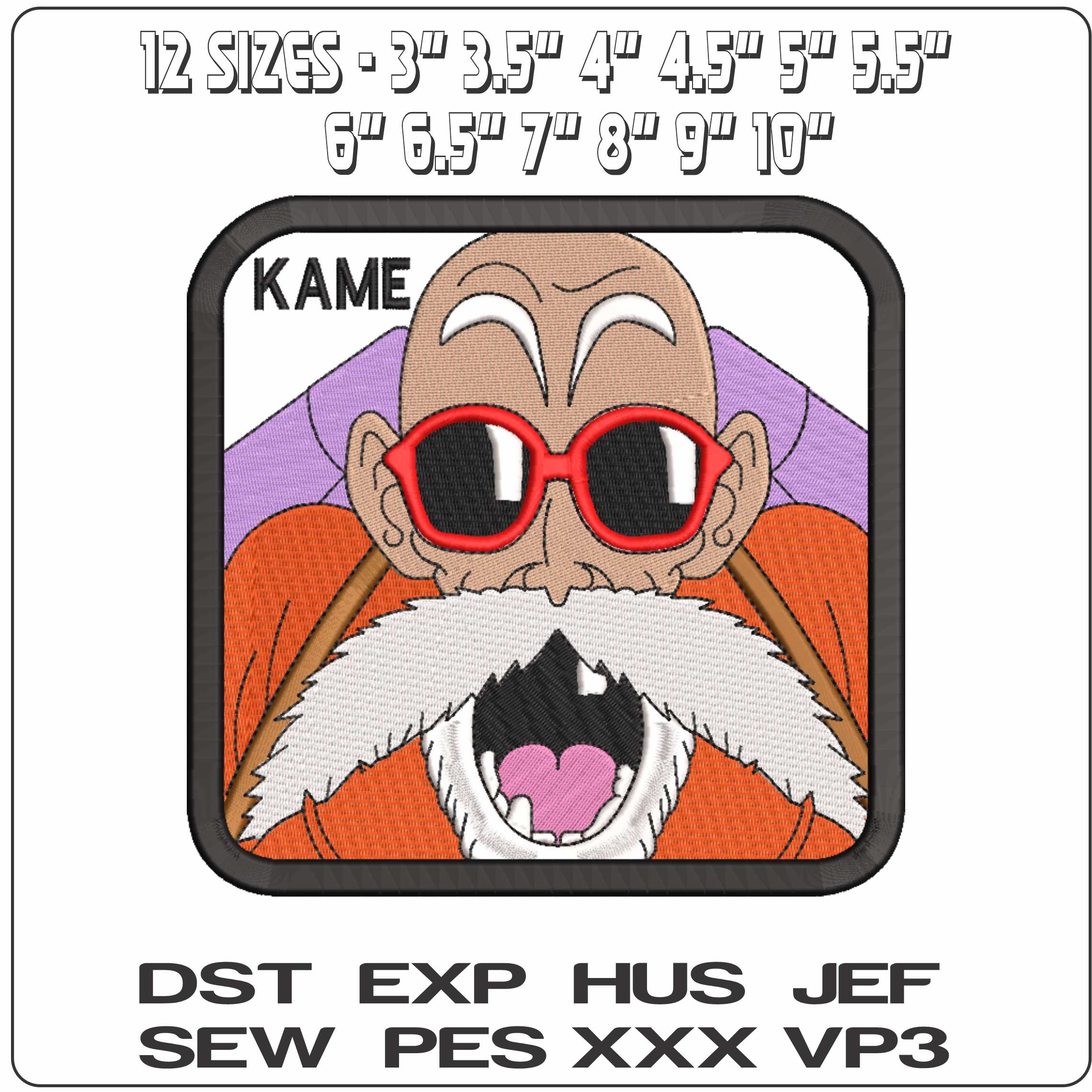 Kame Frame Dragon Ball z Anime  - Elegant embroidery design file-instant download — view 2