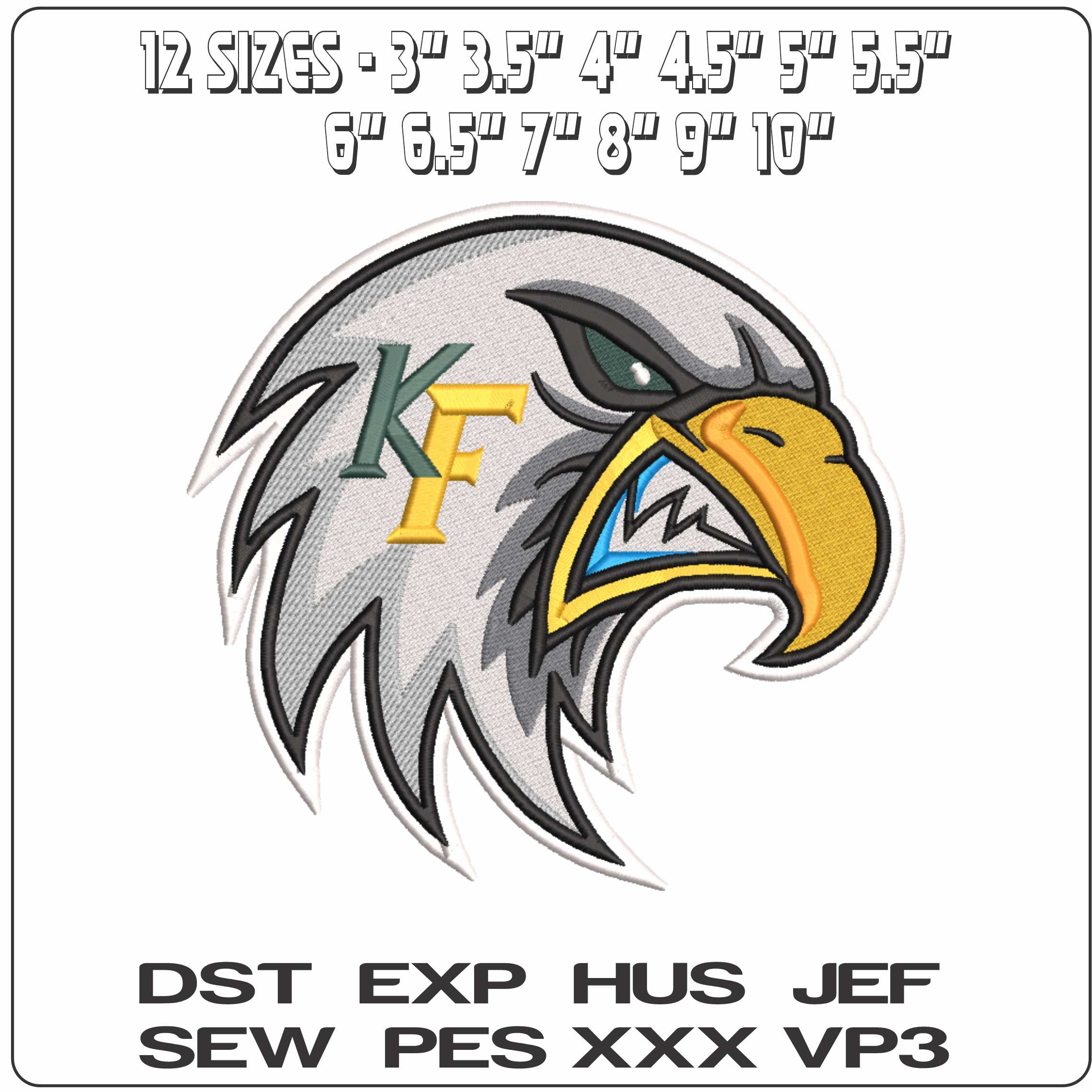 Klein Forest Eagle Basketball - Elegant embroidery design file-instant download — view 2