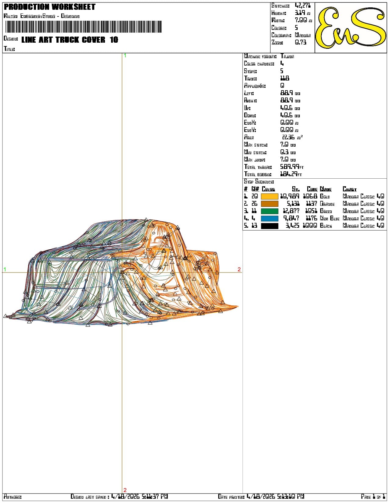 Line Art Truck Cover - Elegant embroidery design file-instant download — view 3