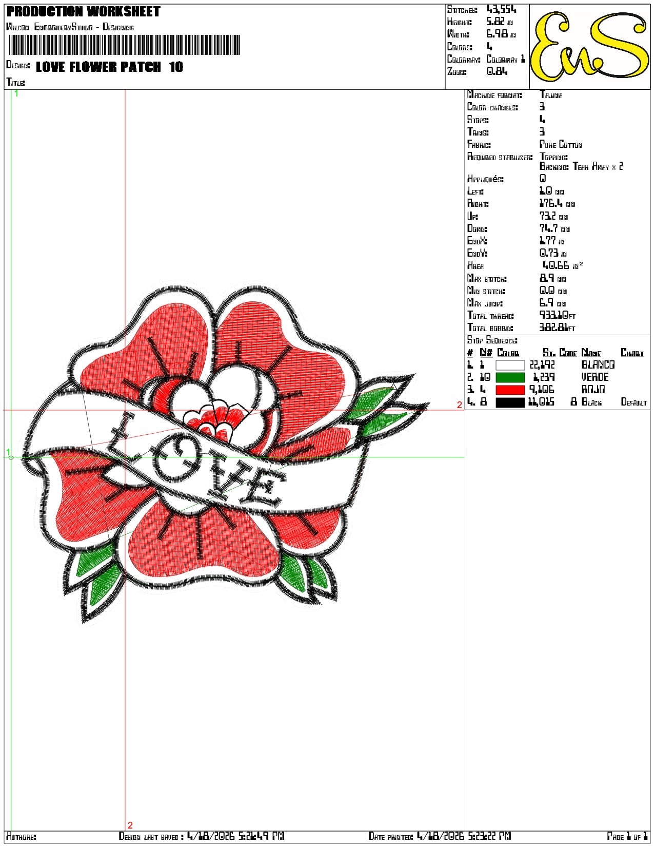 Love Flower Patch - Elegant embroidery design file-instant download — view 3