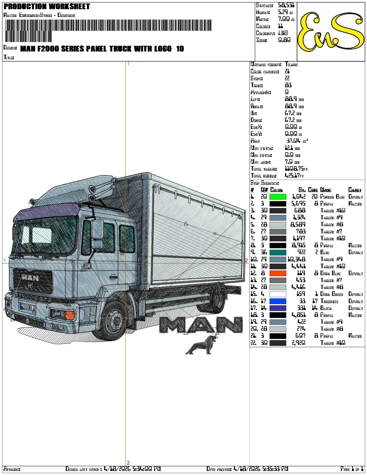 Man F2000 Series panel Truck With Logo - Elegant embroidery design file-instant download — view 3