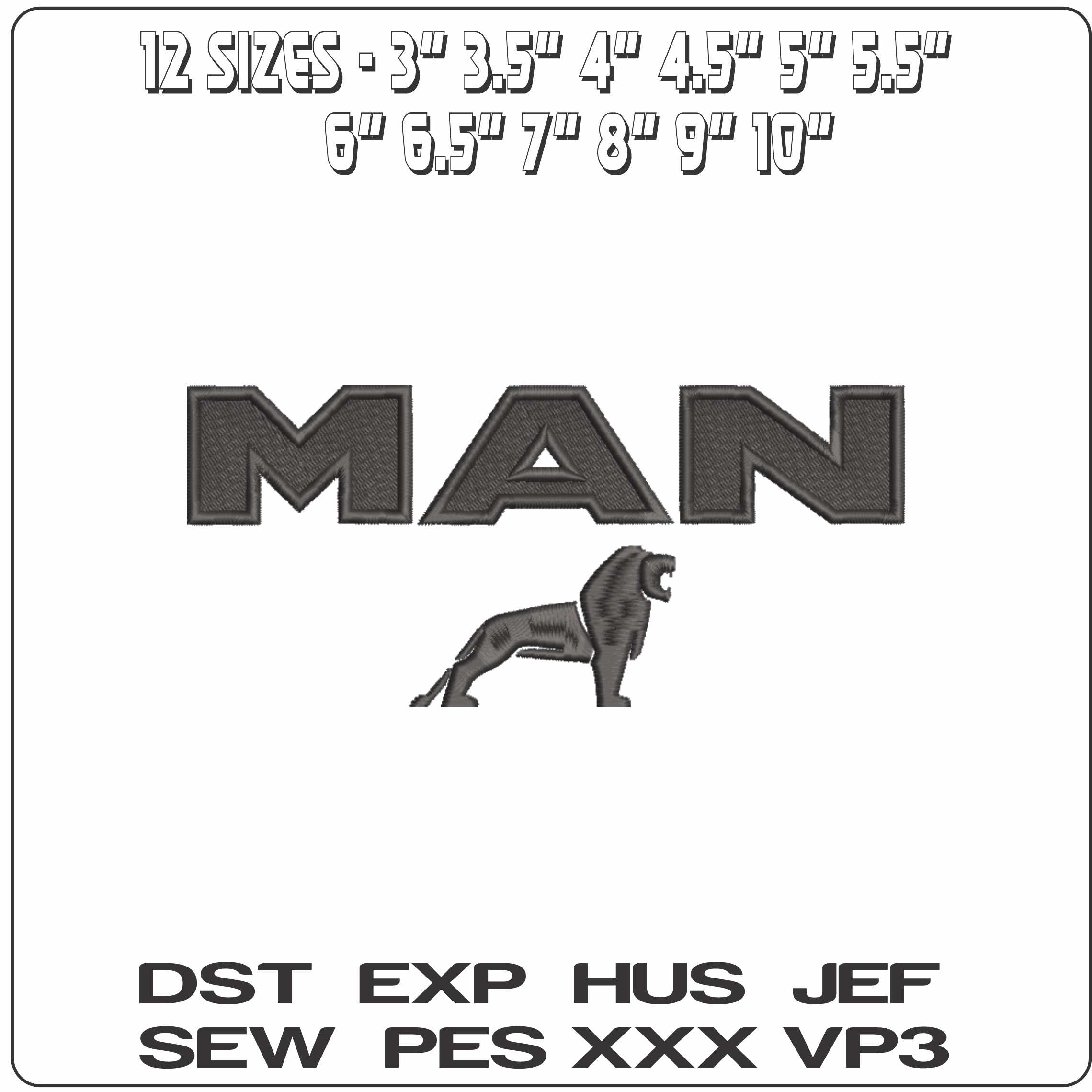 Man Truck Logo - Elegant embroidery design file-instant download — view 2