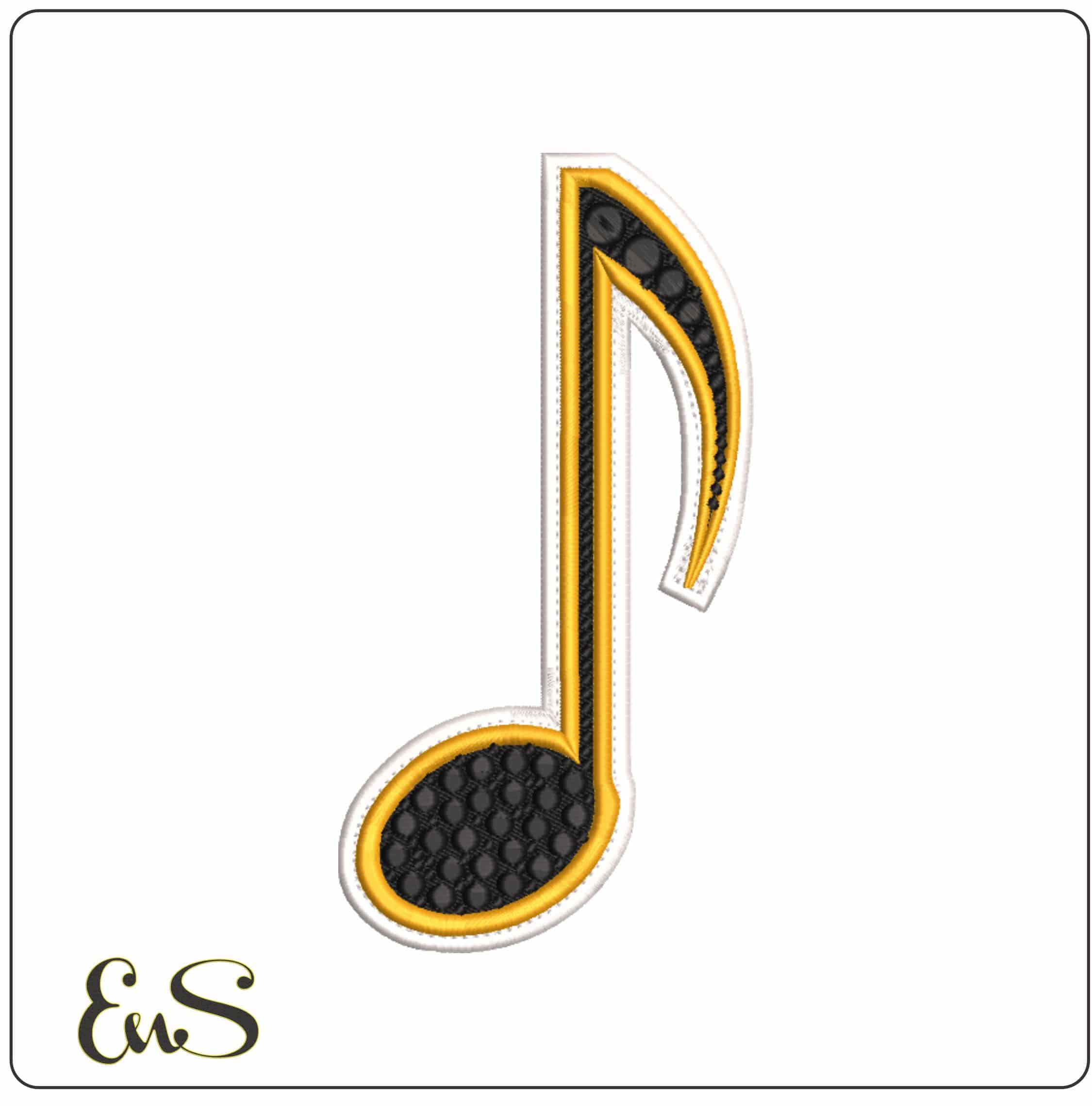Music Note - Elegant embroidery design file-instant download