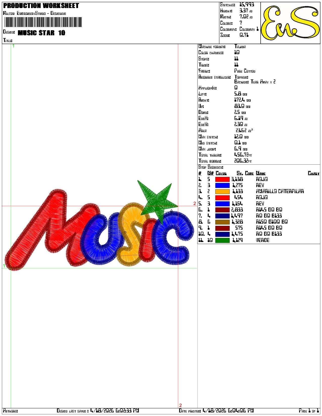 Music Star - Elegant embroidery design file-instant download — view 3