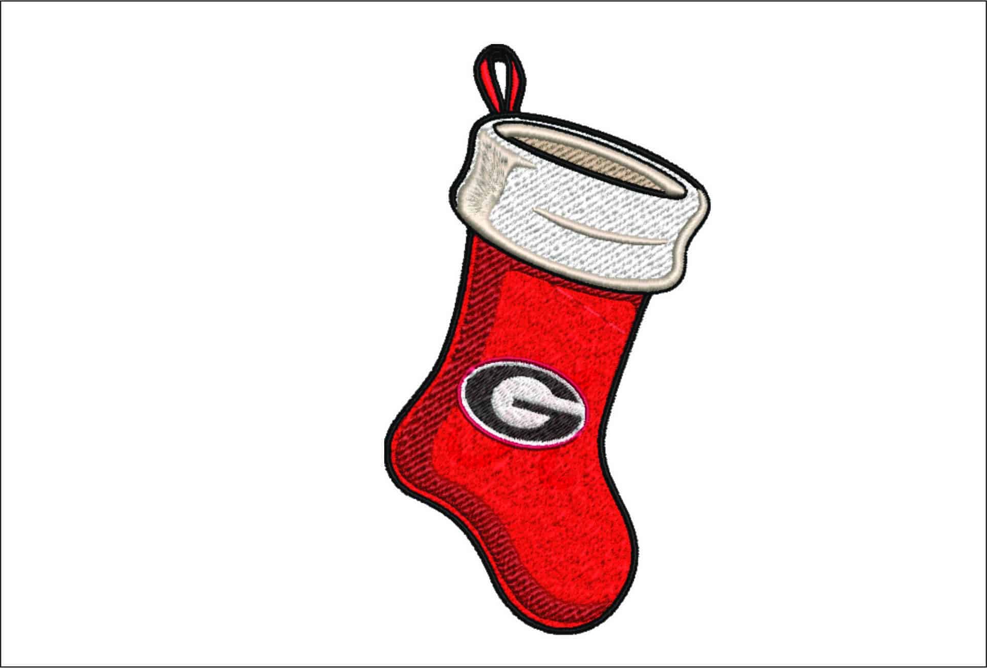 Georgia Athletics Christmas Stocking- embroidery file - instant download in a frame