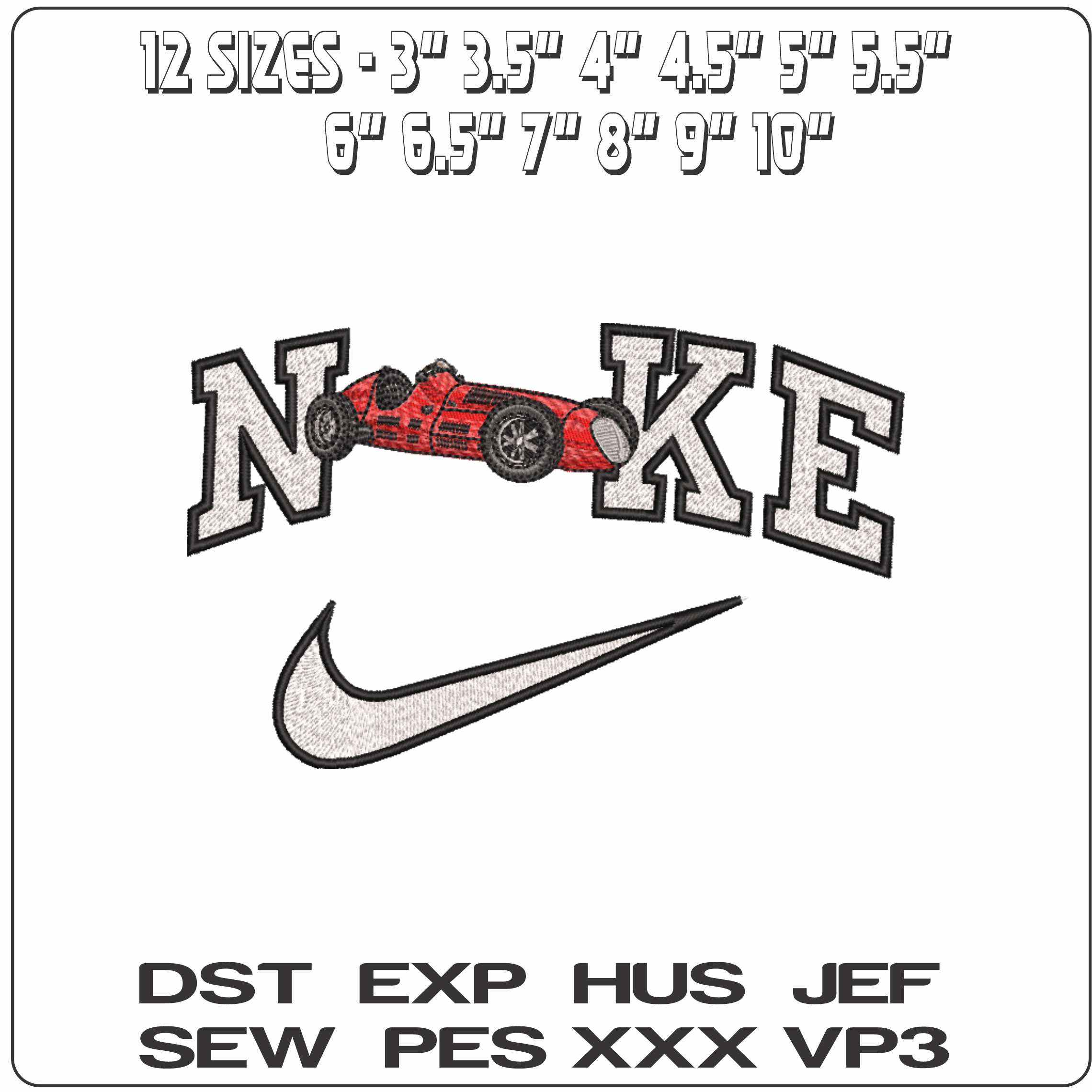 Nike 1948 Formula 1 Maserati 4CLT 48  - Elegant embroidery design file-instant download — view 2