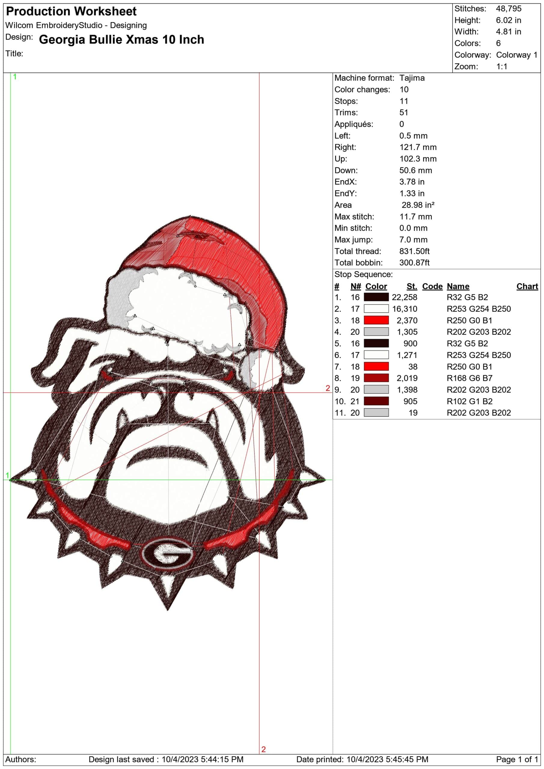 Georgia Bullie Christmas - embroidery file - instant download in a frame — view 3