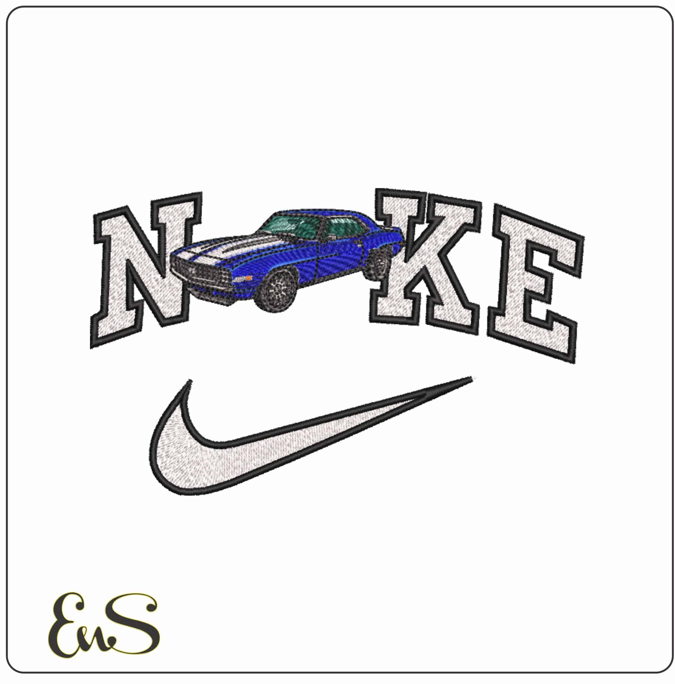Nike 1969 Chevrolet Camaro SS  - Elegant embroidery design file-instant download