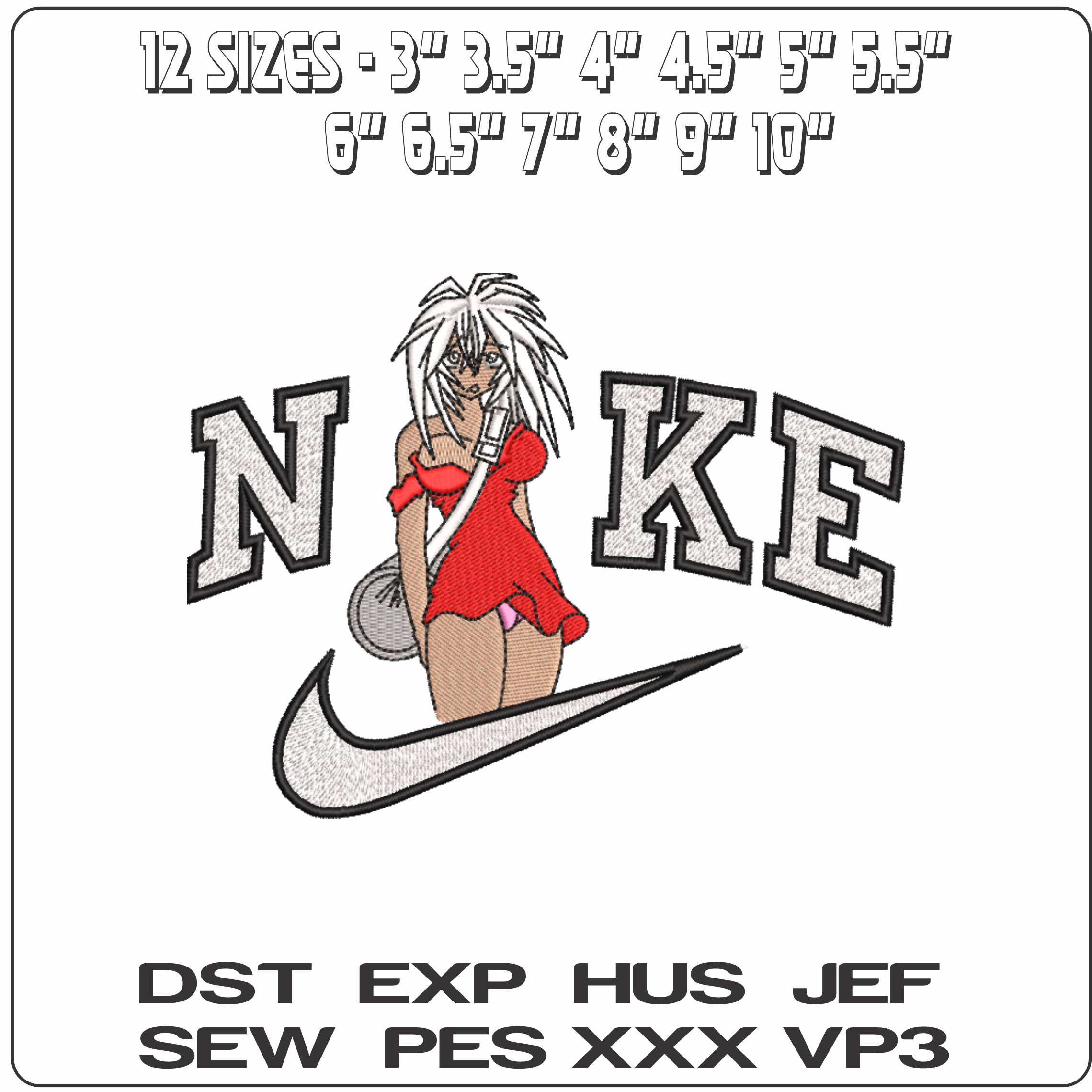 Nike Aisha Clan Clan Outlaw Clan Anime  - Elegant embroidery design file-instant download — view 2