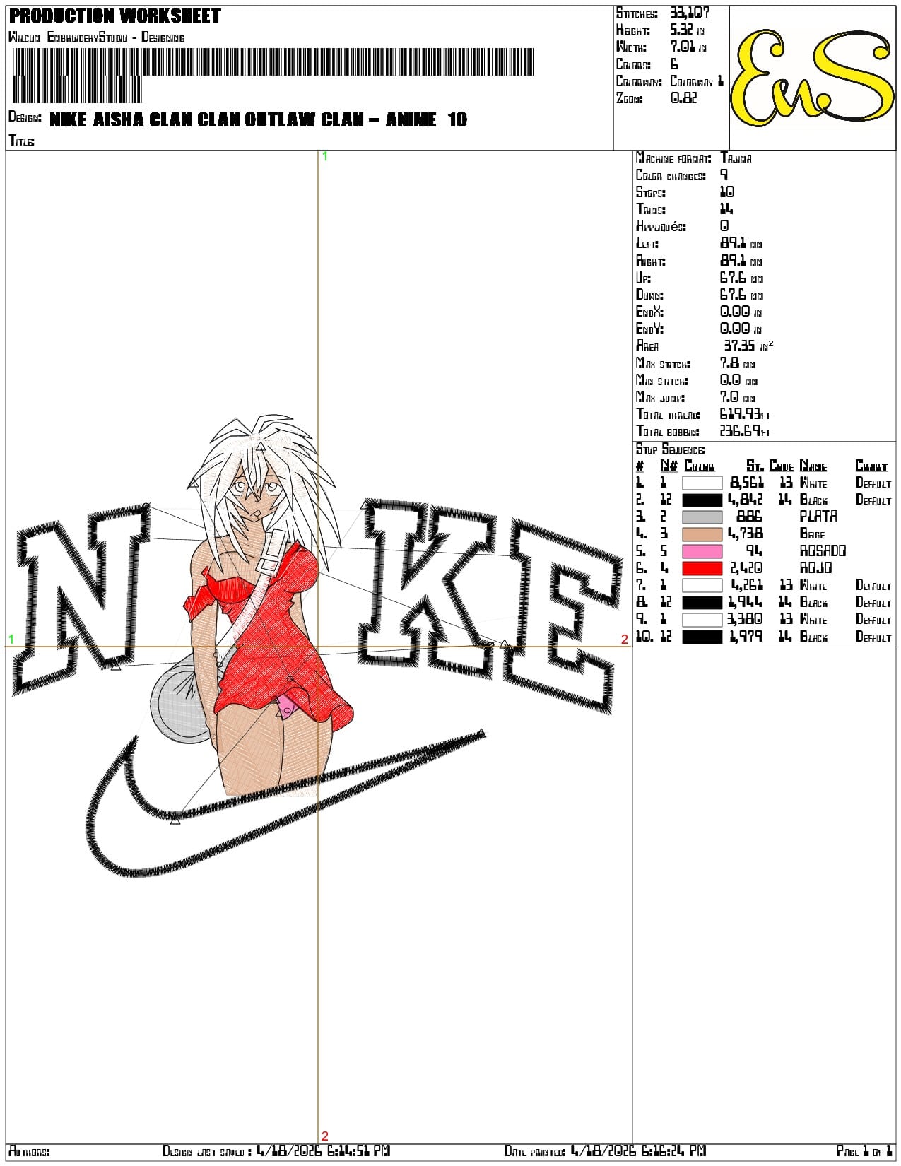 Nike Aisha Clan Clan Outlaw Clan Anime  - Elegant embroidery design file-instant download — view 3