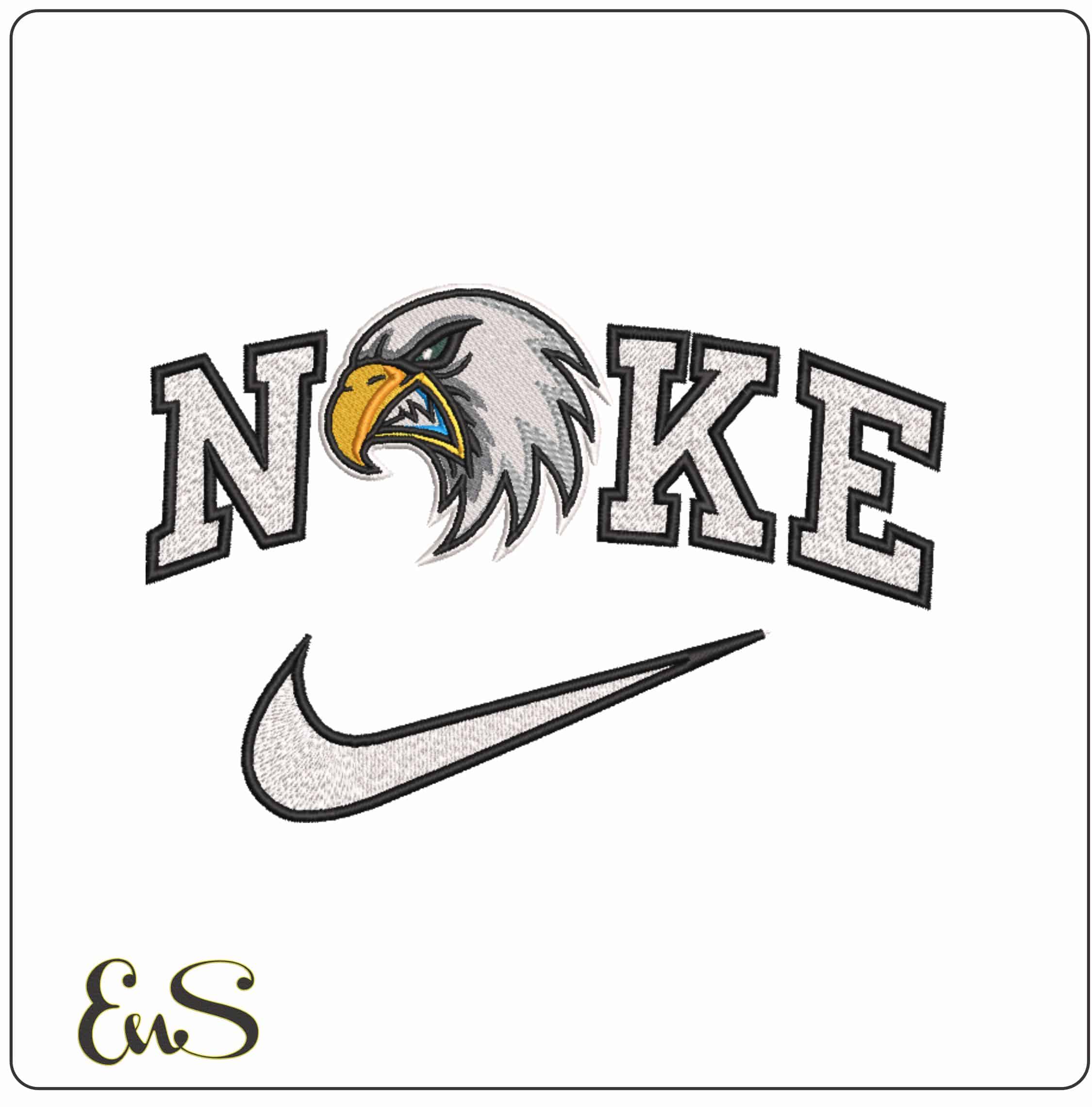 Nike Angry Eagle Head  - Elegant embroidery design file-instant download