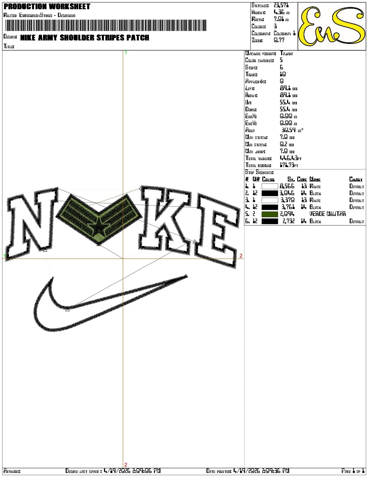 Nike Army Shoulder Stripes Patch   - Elegant embroidery design file-instant download — view 3