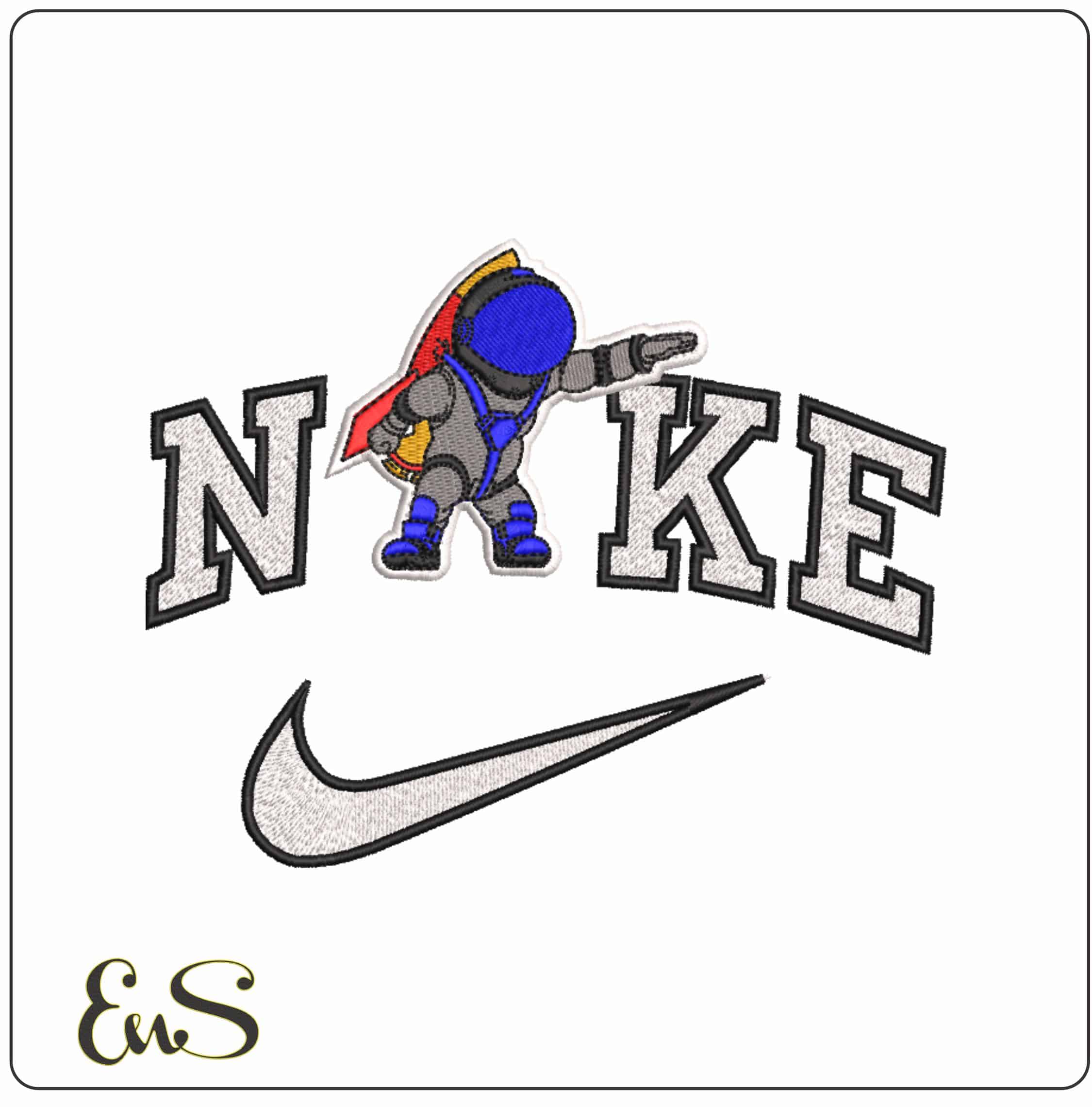 Nike Astronaut Rocket Patch   - Elegant embroidery design file-instant download