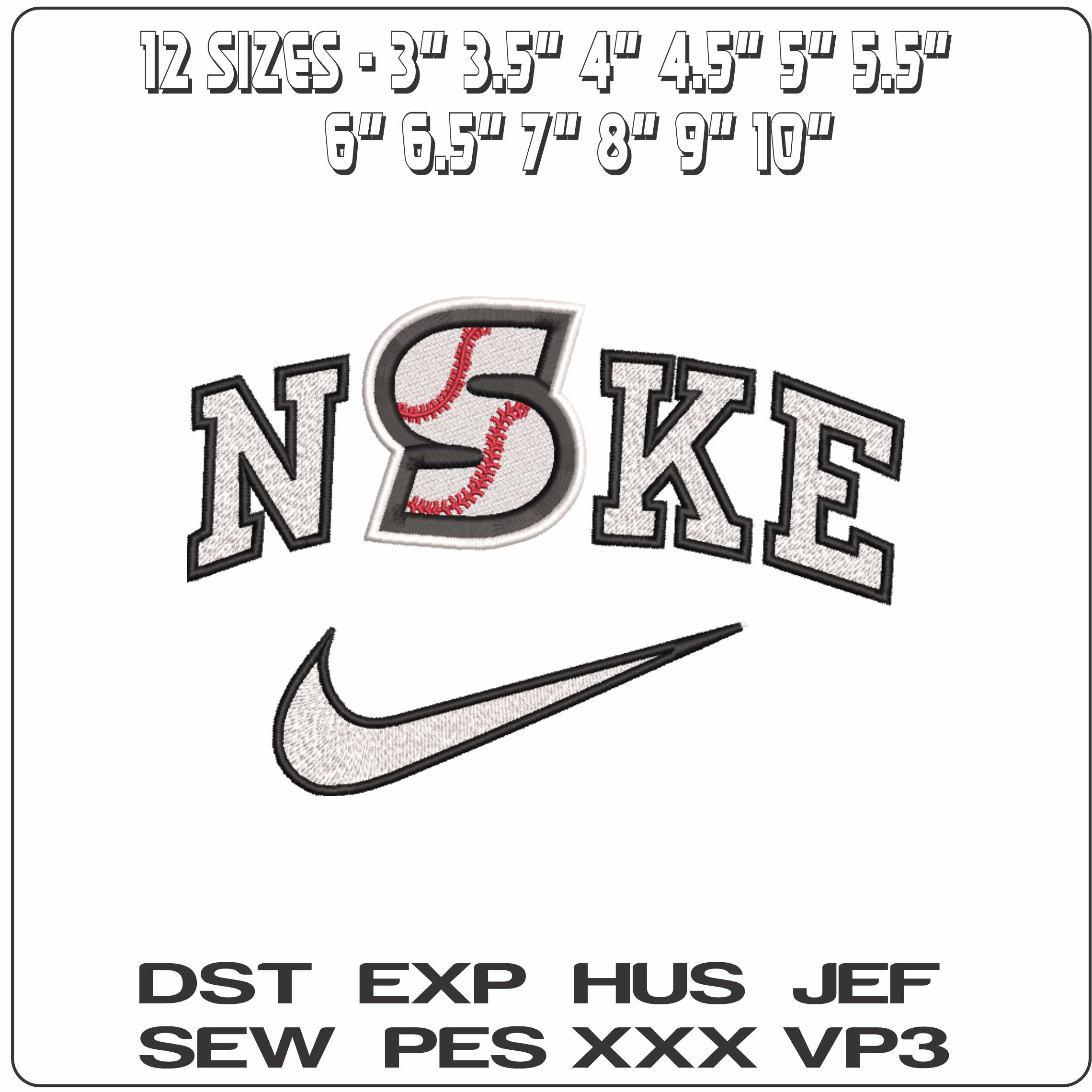 Nike Baseball S   - Elegant embroidery design file-instant download — view 2