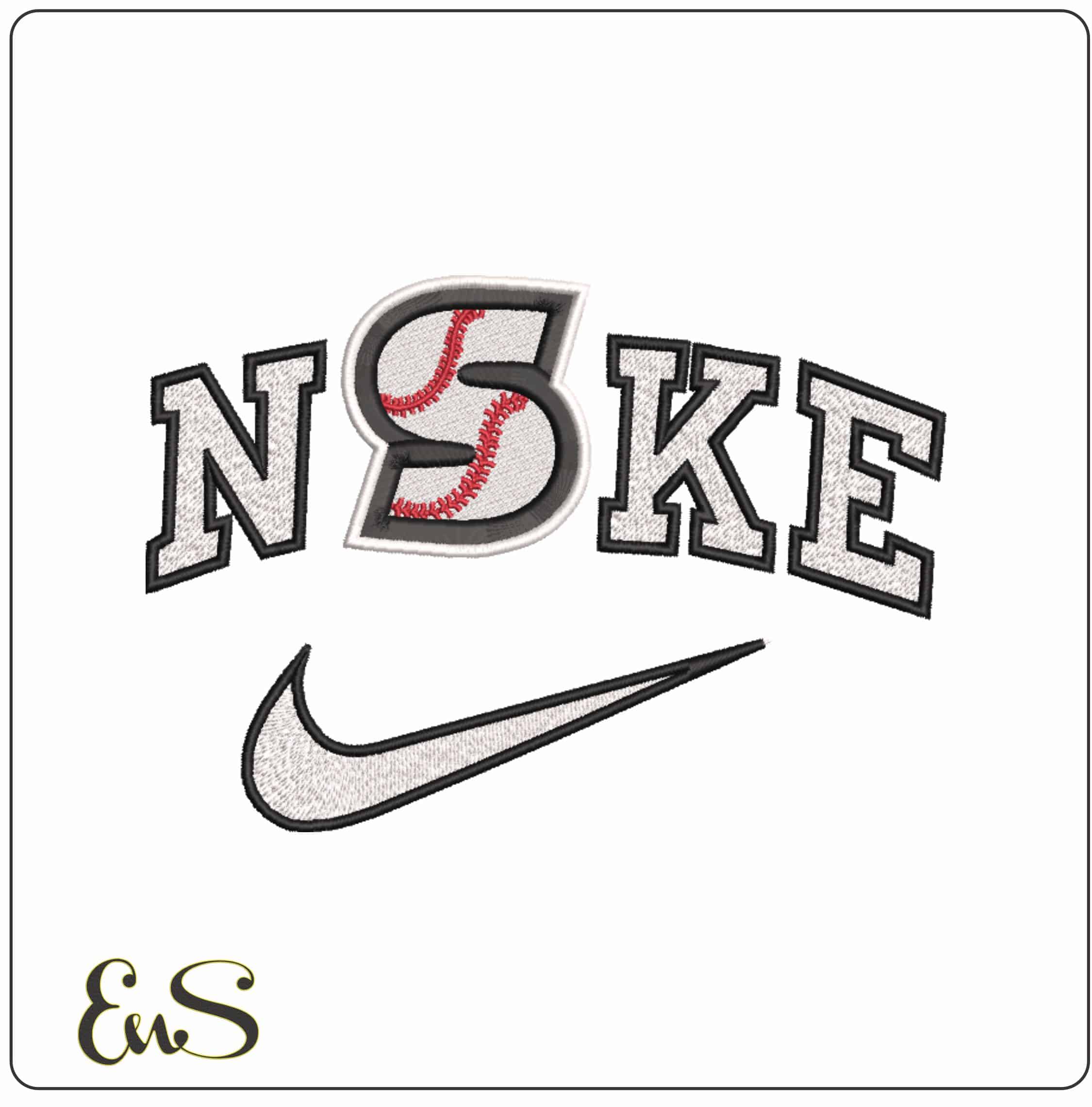 Nike Baseball S   - Elegant embroidery design file-instant download