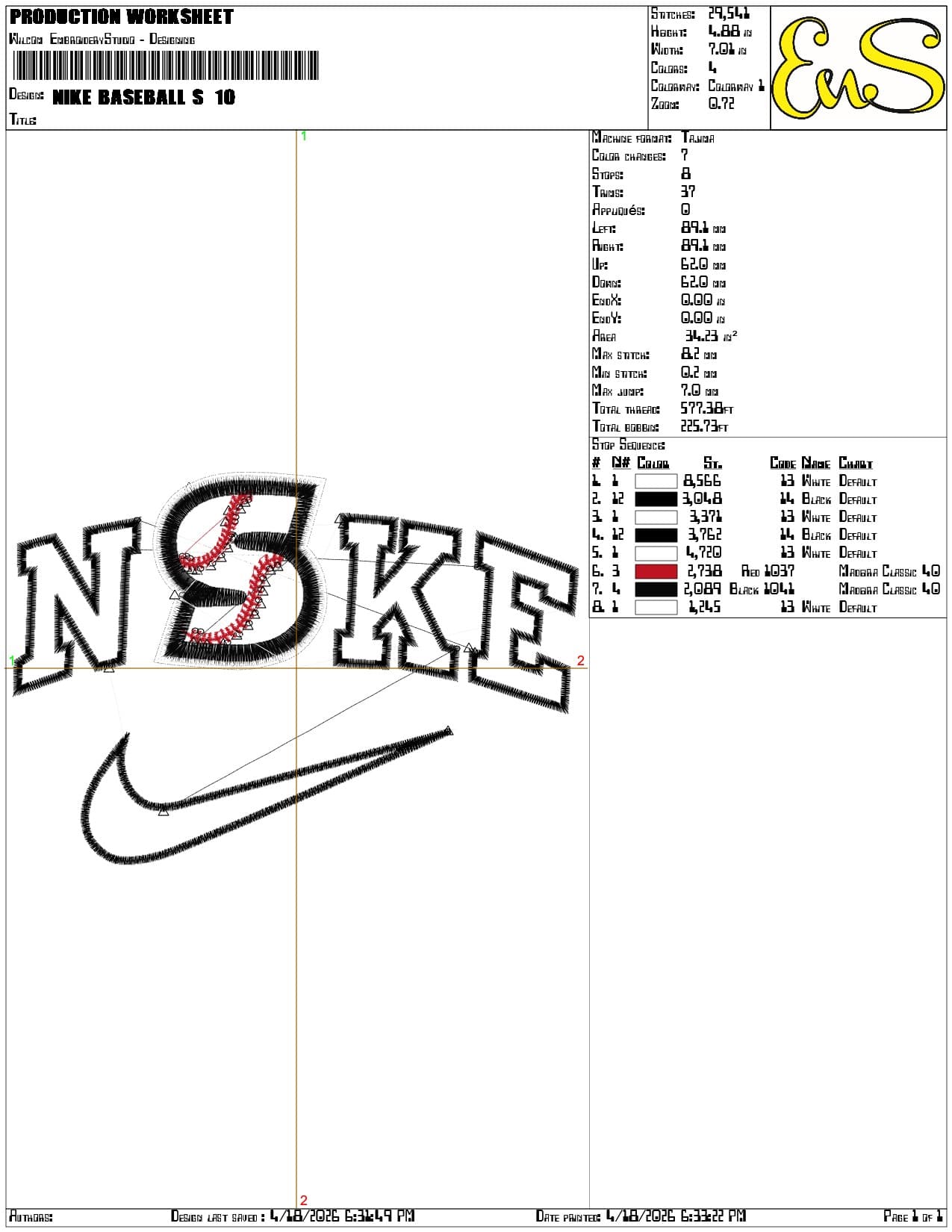 Nike Baseball S   - Elegant embroidery design file-instant download — view 3