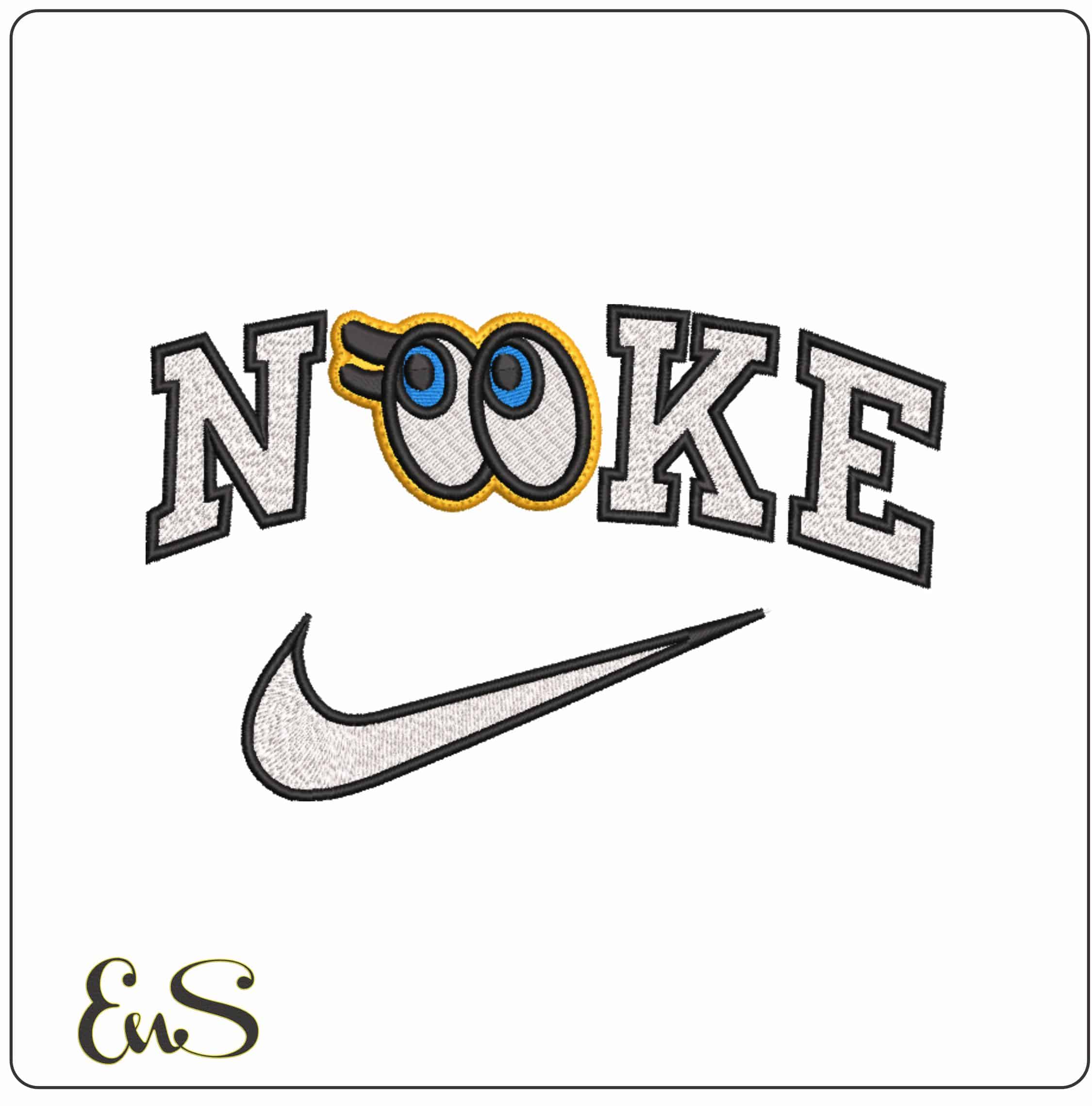 Nike Boggle Eyes   - Elegant embroidery design file-instant download