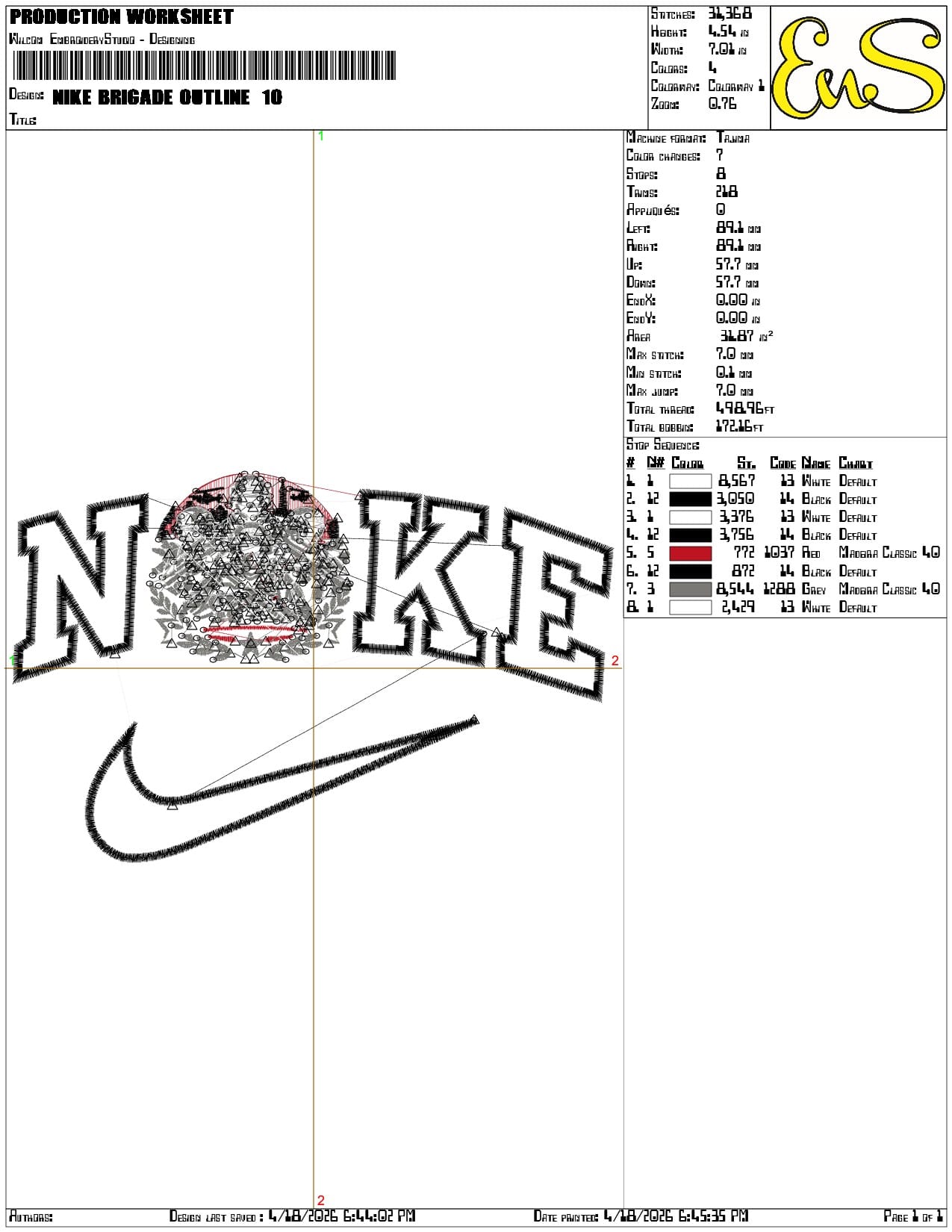 Nike Brigade Outline   - Elegant embroidery design file-instant download — view 3