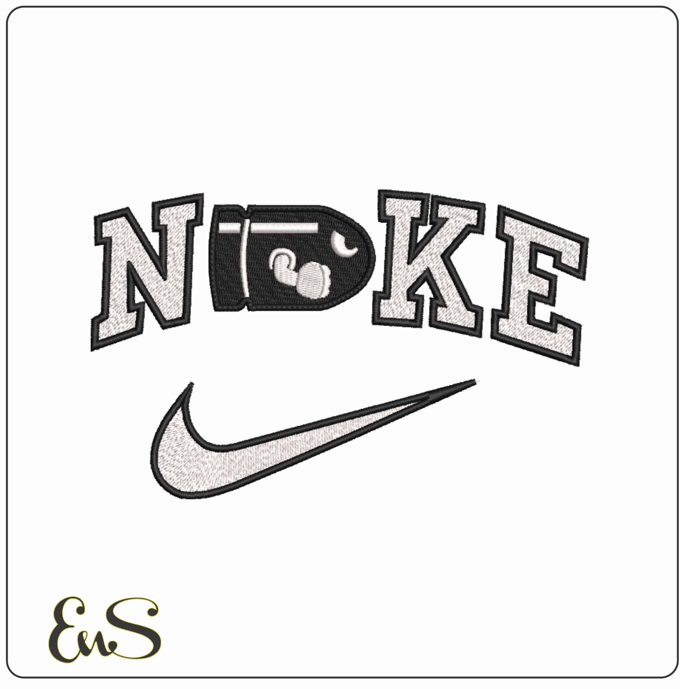 Nike Bullet Bill with Arms Super Mario   - Elegant embroidery design file-instant download