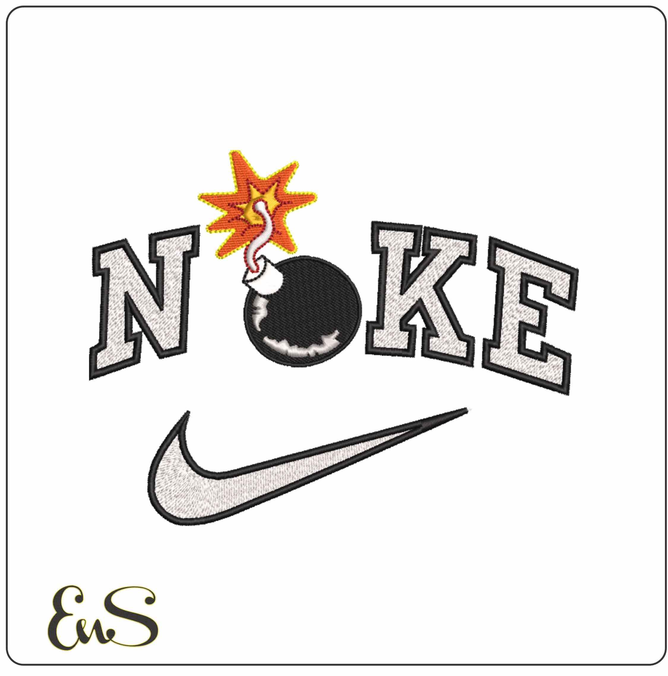 Nike Cartoon Bomb   - Elegant embroidery design file-instant download