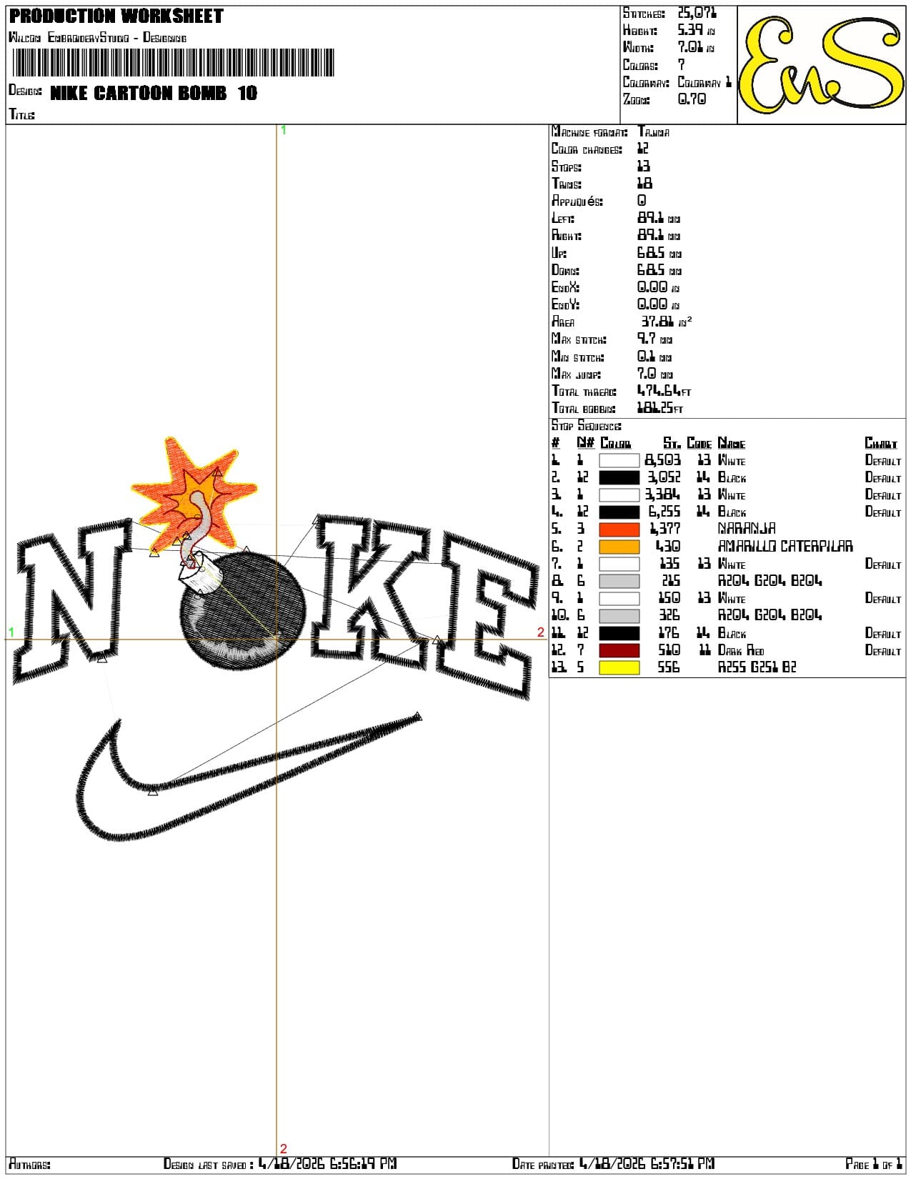 Nike Cartoon Bomb   - Elegant embroidery design file-instant download — view 3