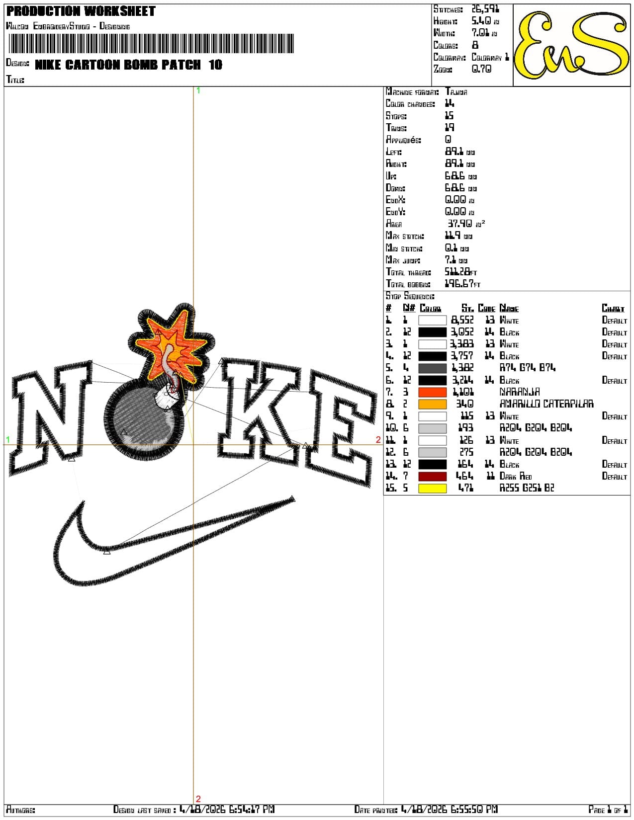 Nike Cartoon Bomb Patch   - Elegant embroidery design file-instant download — view 3