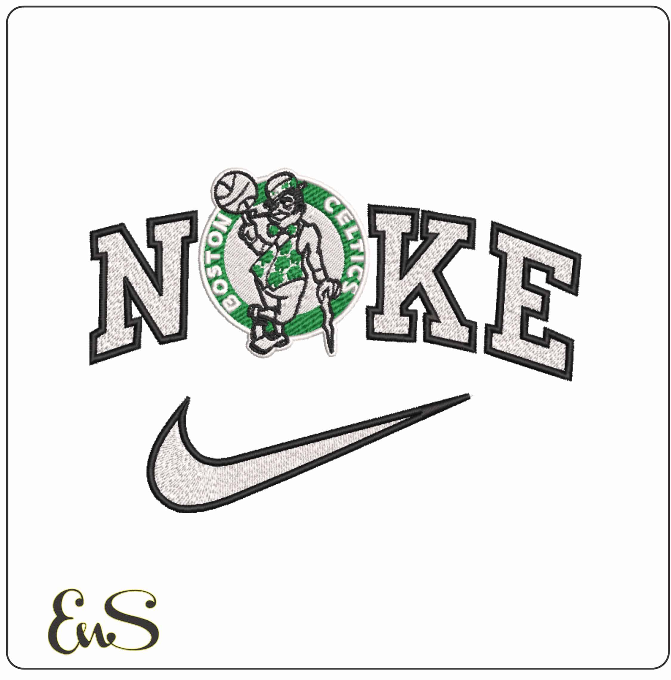 Nike Celtics Green Man   - Elegant embroidery design file-instant download