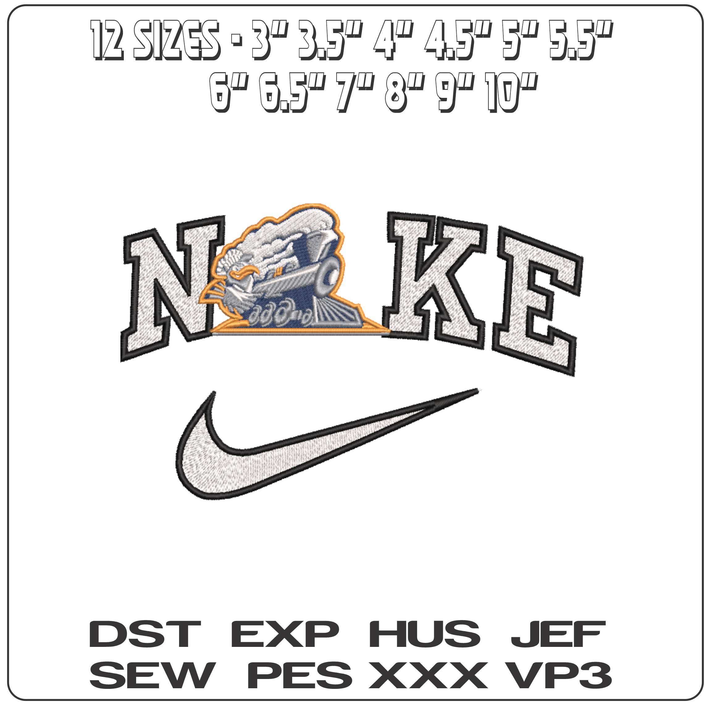 Nike Chattanooga Mocs 1997 to 2007 University Tennessee   - Elegant embroidery design file-instant download — view 2