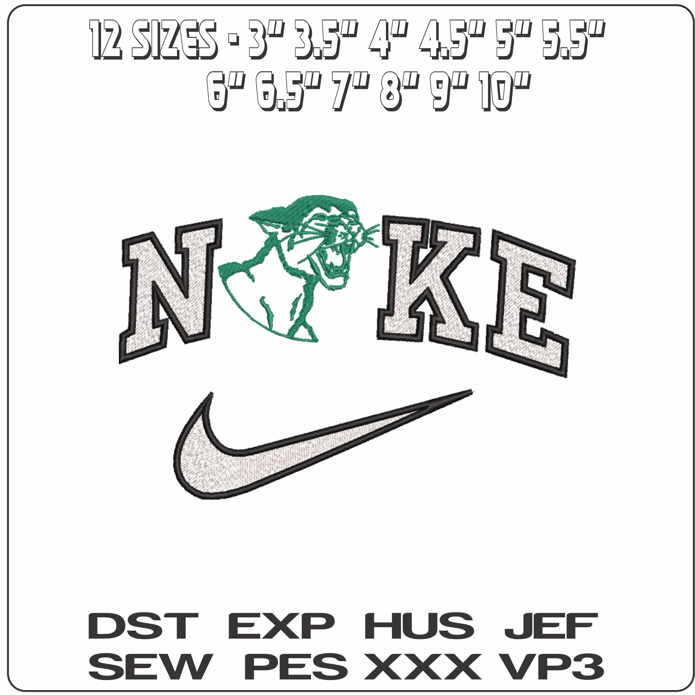 Nike Chicago State Cougars Secondary Chicago State University   - Elegant embroidery design file-instant download — view 2