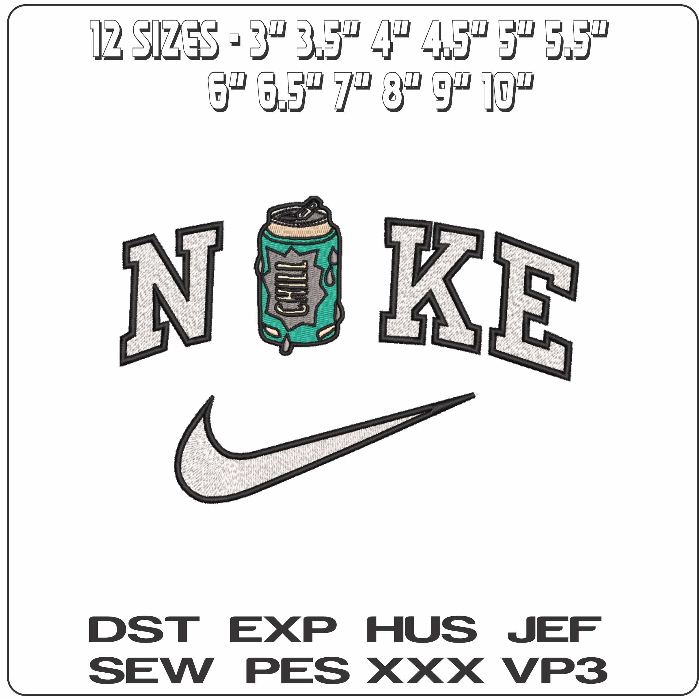 Nike Chill Beer   - Elegant embroidery design file-instant download — view 2