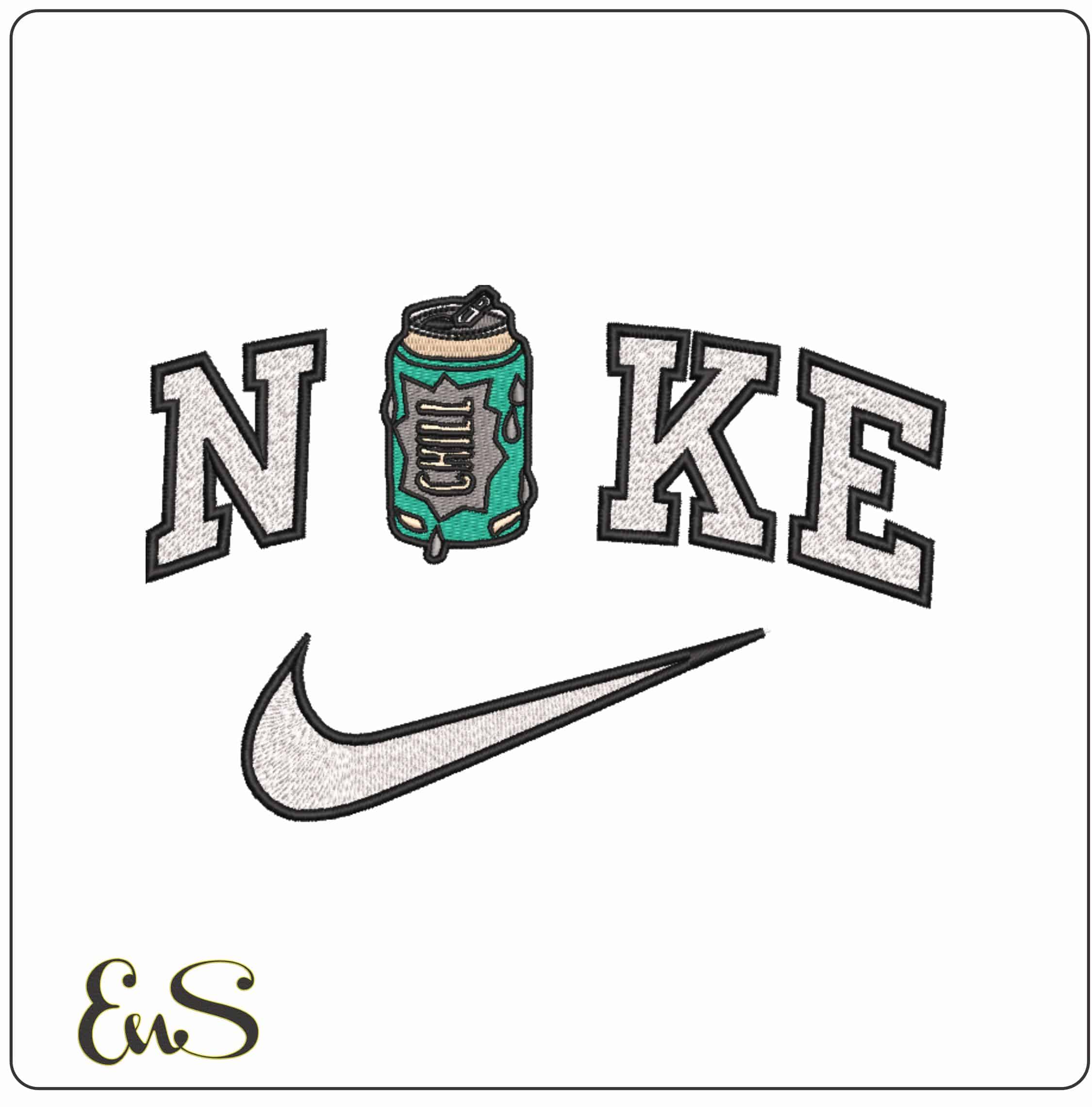 Nike Chill Beer   - Elegant embroidery design file-instant download