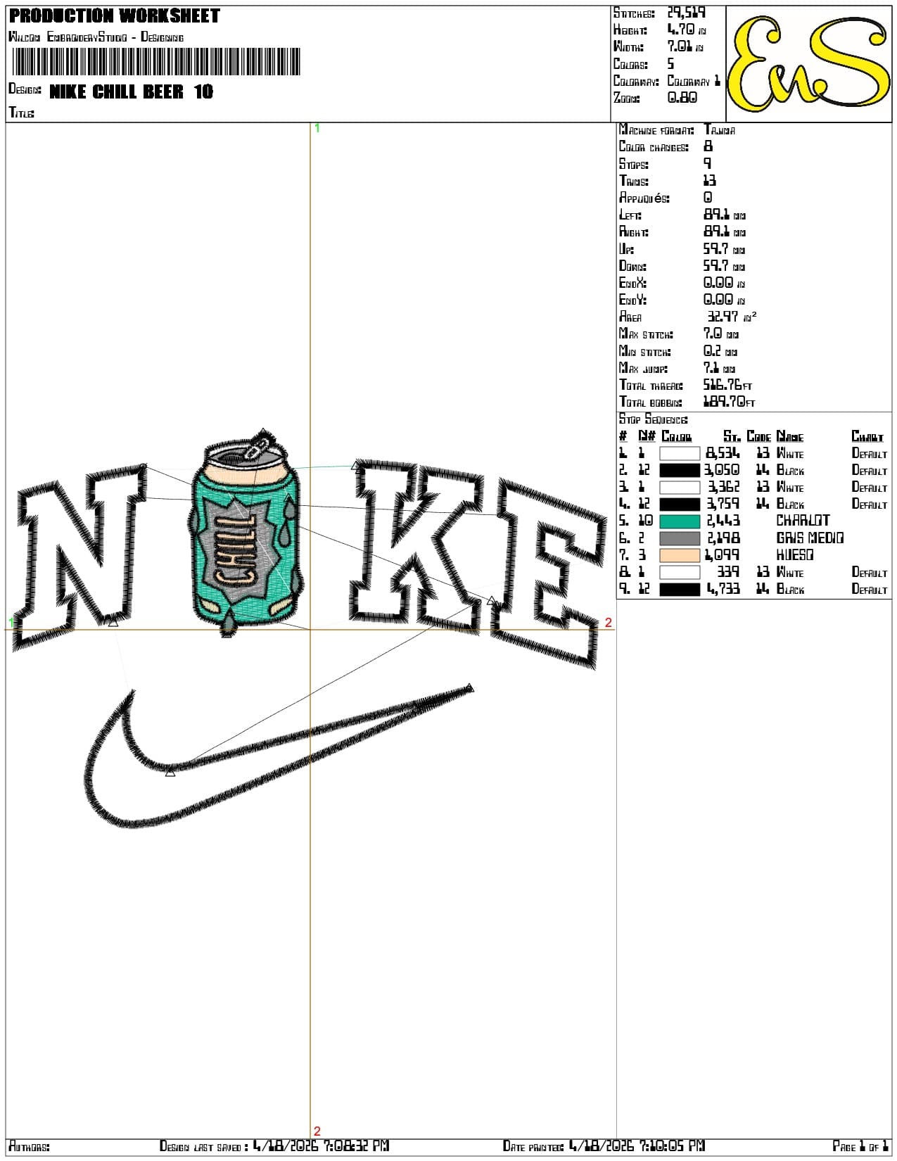 Nike Chill Beer   - Elegant embroidery design file-instant download — view 3