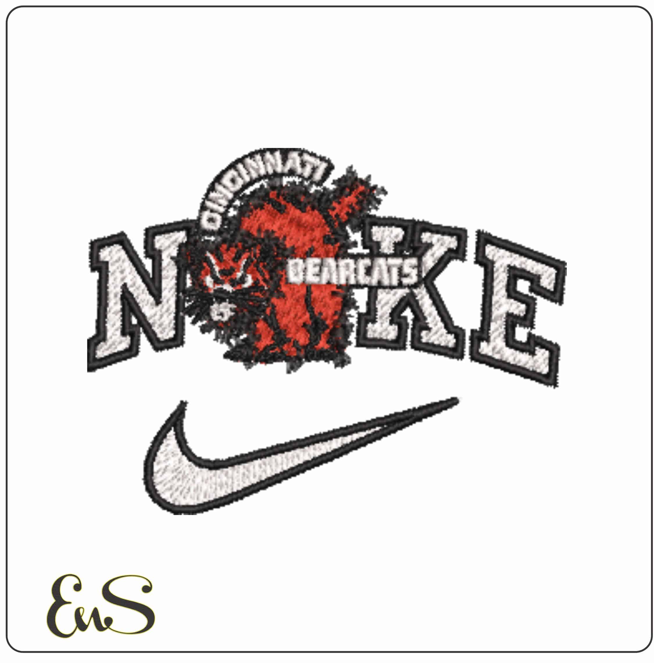 Nike Cincinnati Bearcats 1944 to 1976 University of Cincinnati   - Elegant embroidery design file-instant download