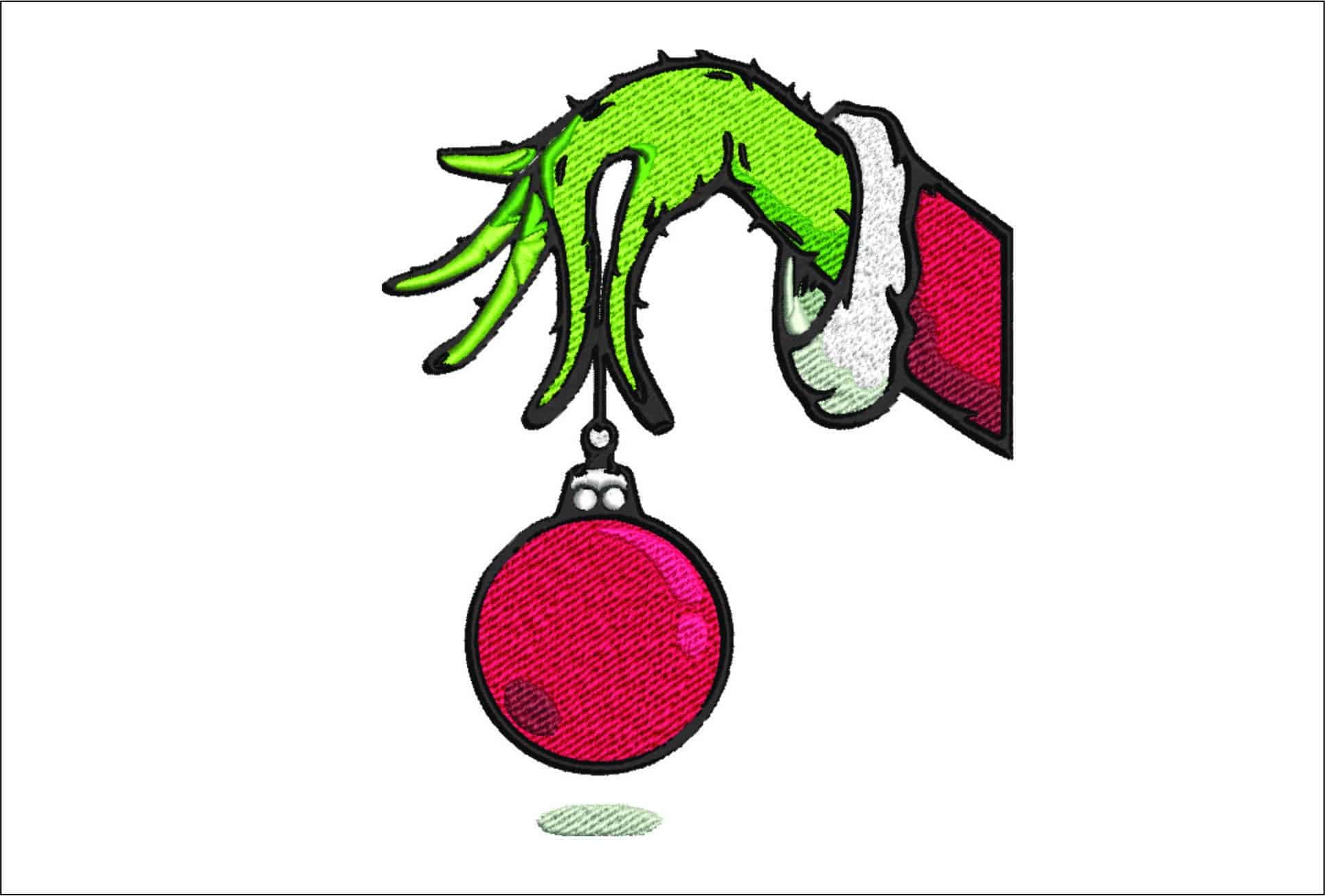 Grinch Hand Christmas - embroidery file - instant download in a frame