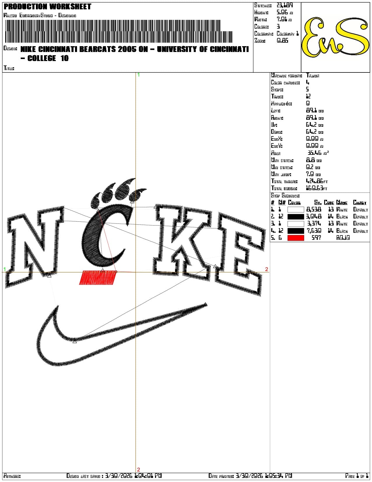 Nike Cincinnati Bearcats 2005 On University   - Elegant embroidery design file-instant download — view 3