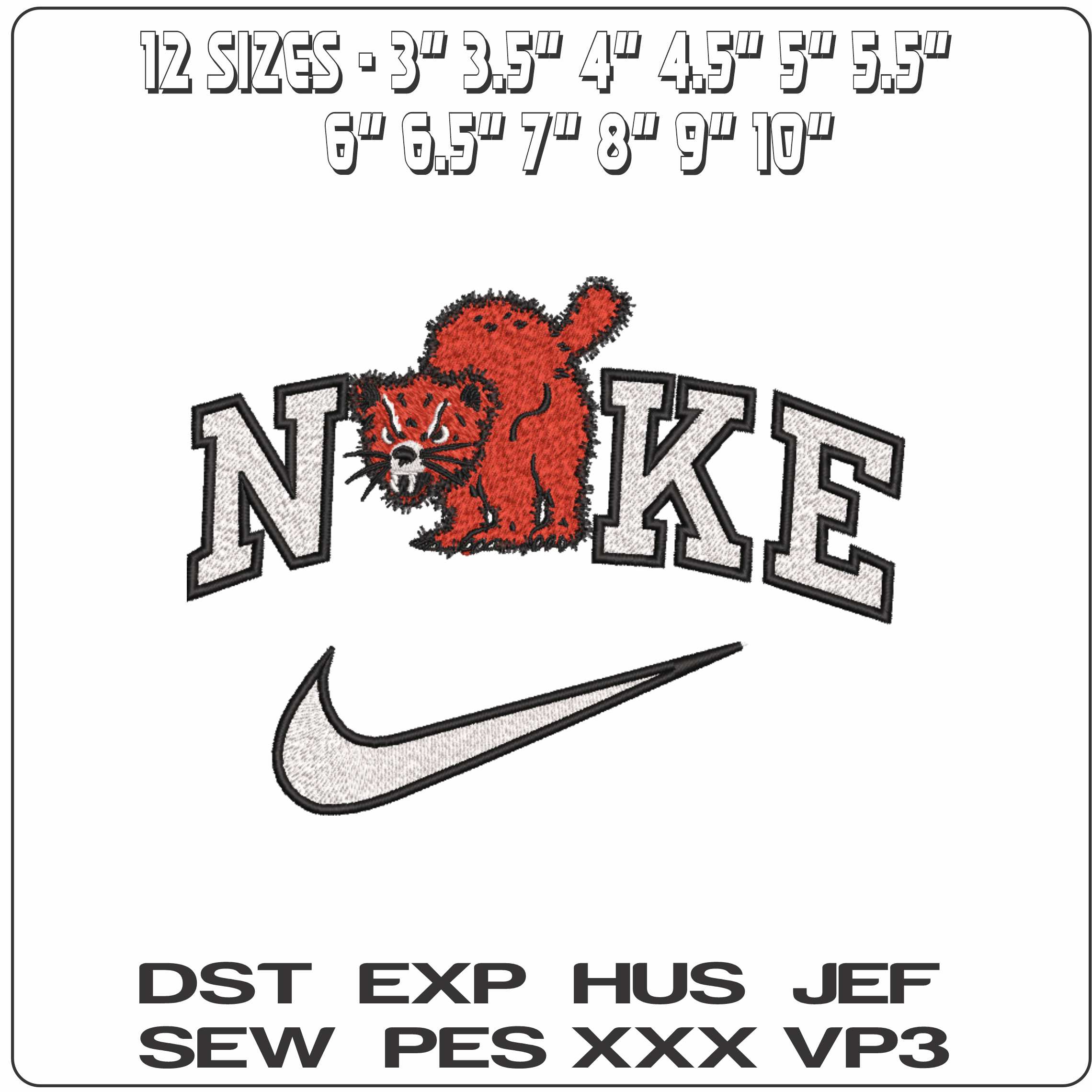 Nike Cincinnati Bearcats Logo 1944 to 1976 University   - Elegant embroidery design file-instant download — view 2