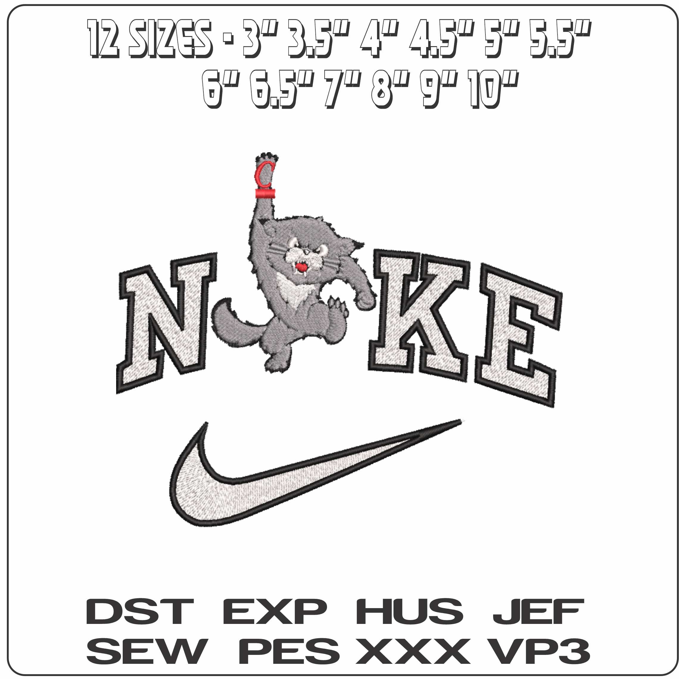 Nike Cincinnati Bearcats Logo 1990 to 2005 University   - Elegant embroidery design file-instant download — view 2