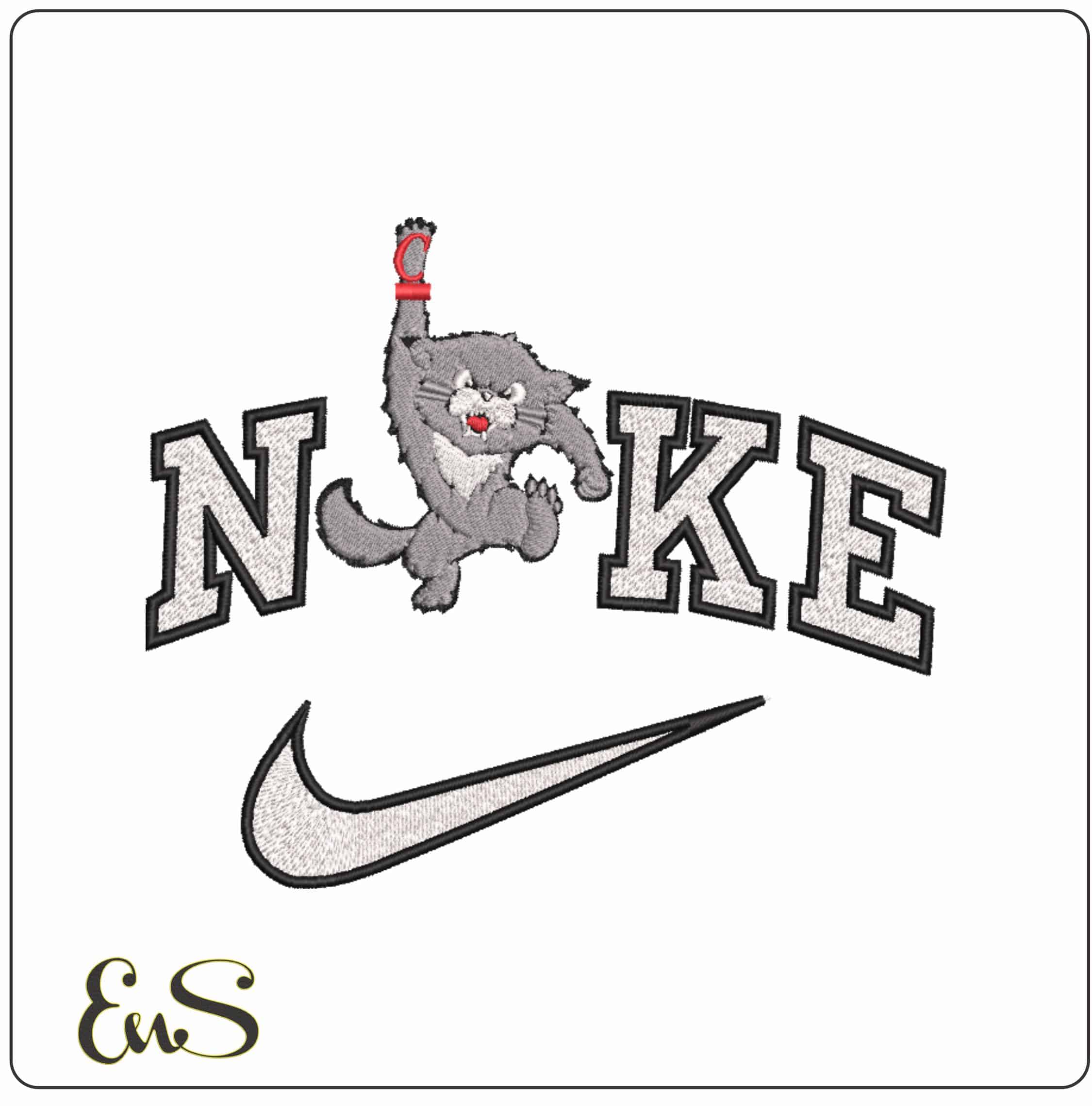 Nike Cincinnati Bearcats Logo 1990 to 2005 University   - Elegant embroidery design file-instant download